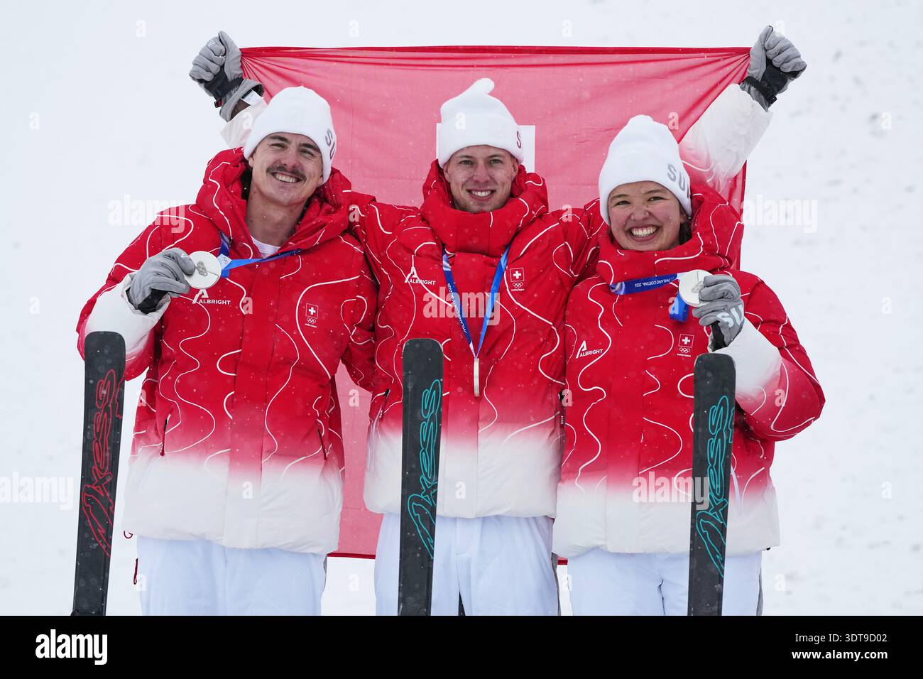 Noe Roth Designer Silver medalists Switzerland's Noe Roth, Pirmin Werner and Lina ...