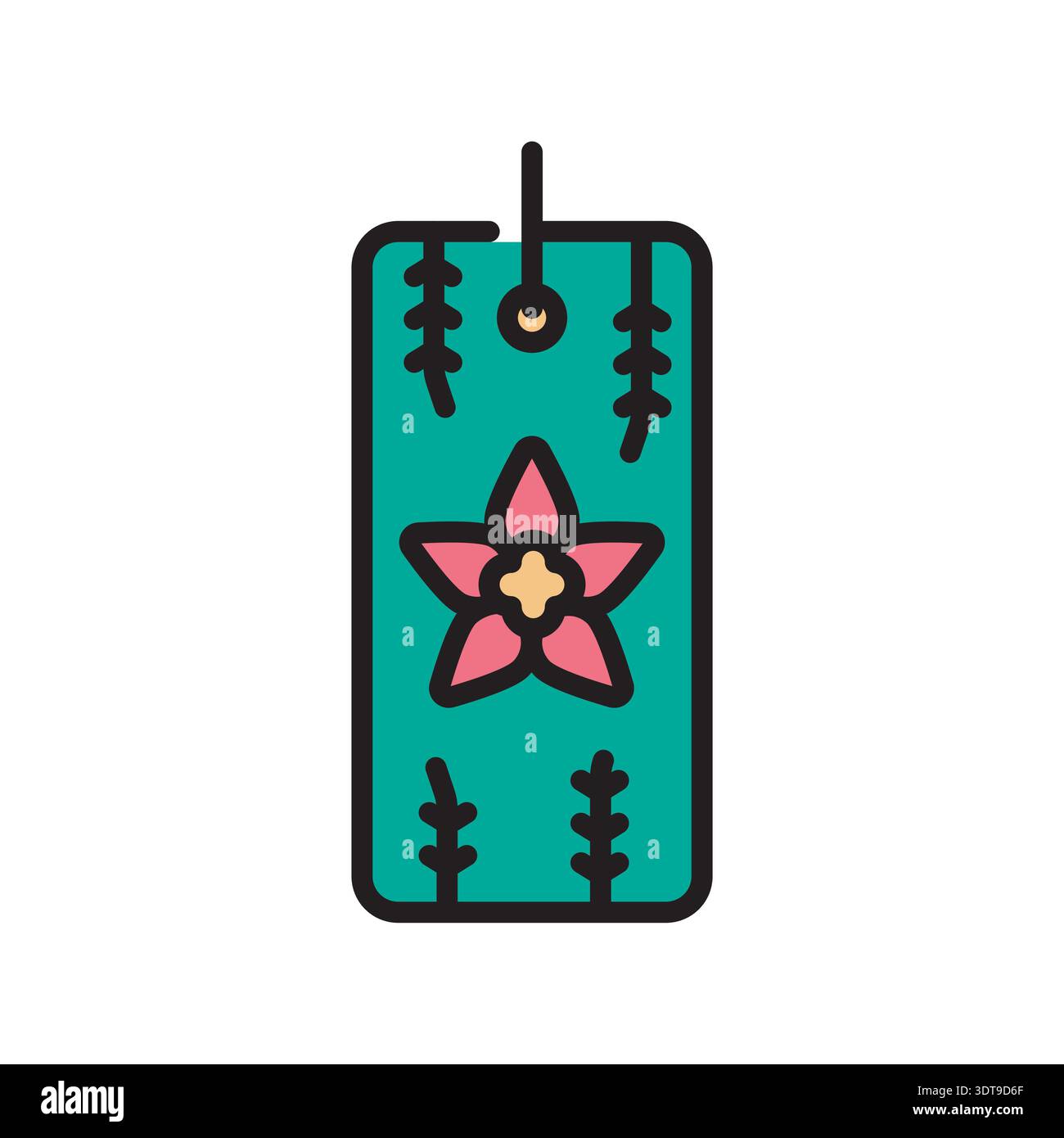 aroma sachet for closet black line icon. Vector isolated element.Editable stroke Stock Vector
