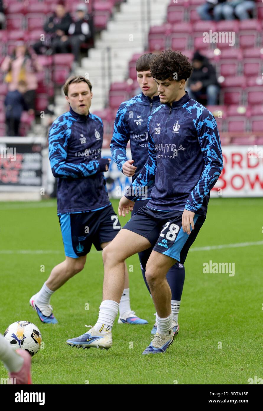 Falkirk players warm up ahead of the William Hill Premiership match at ...