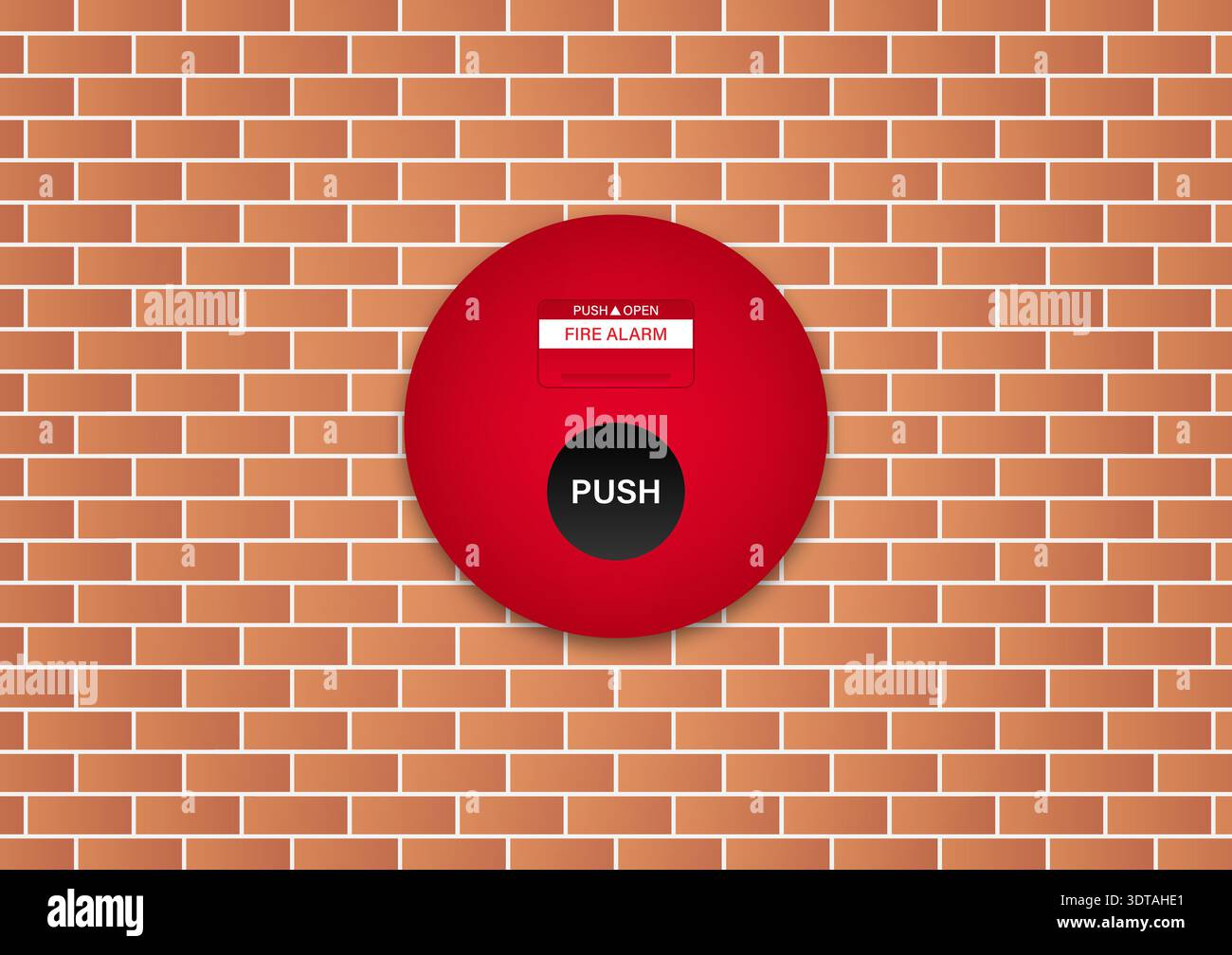 Emergency Fire Alarm on Wall. Vector Illustration. Stock Vector