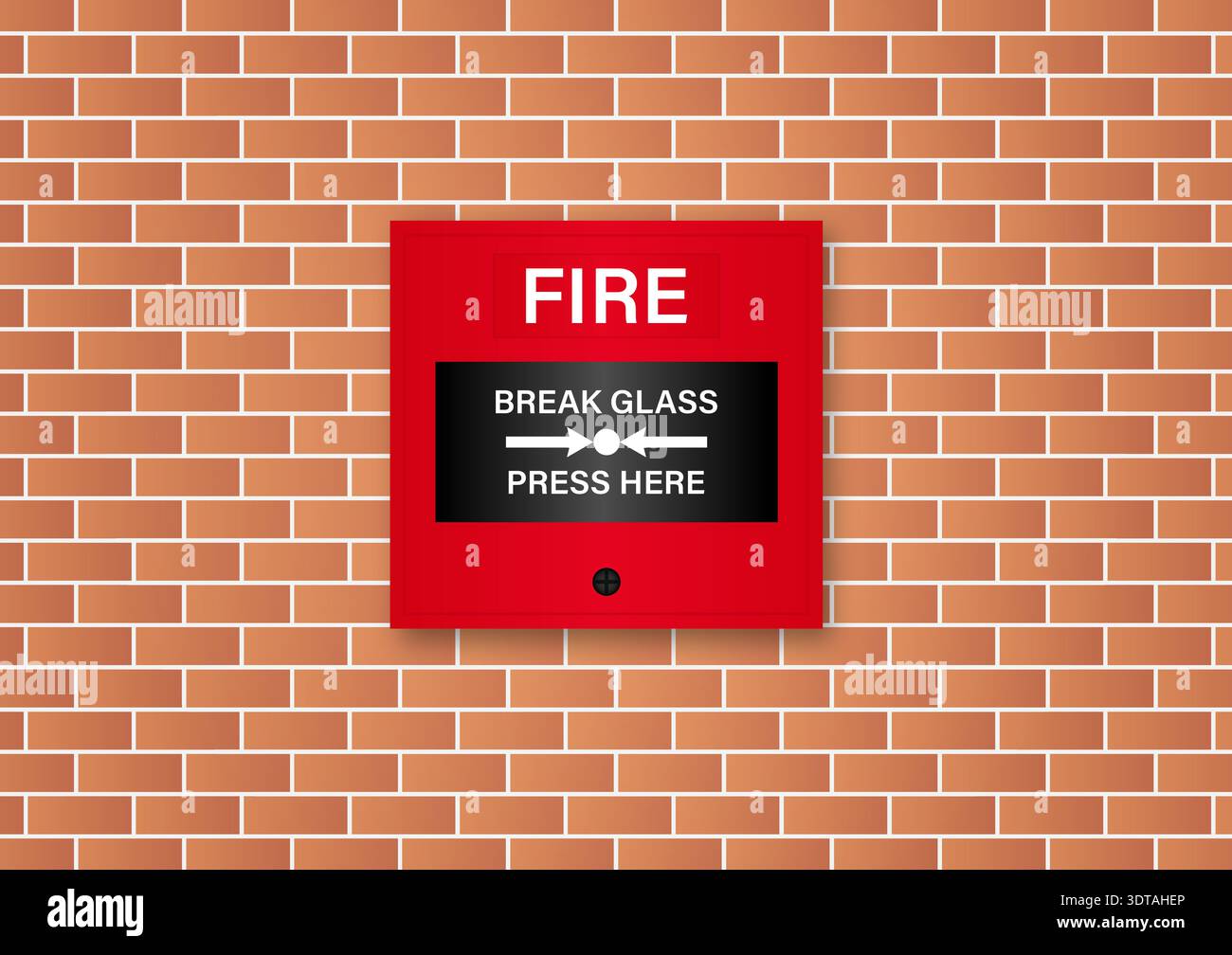 Emergency Fire Alarm on Wall. Vector Illustration. Stock Vector
