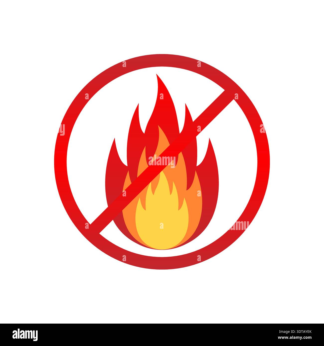 No Fire Flame Icon. Fire Flame Icon. Vector Illustration Isolated on White Background. Stock Vector
