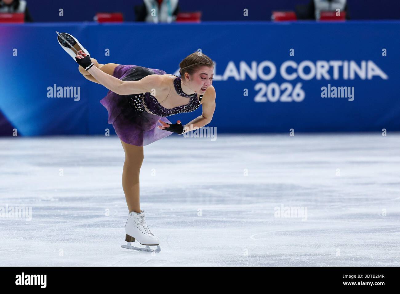 Olga Mikutina of Austria competes during the Figure Skating Women