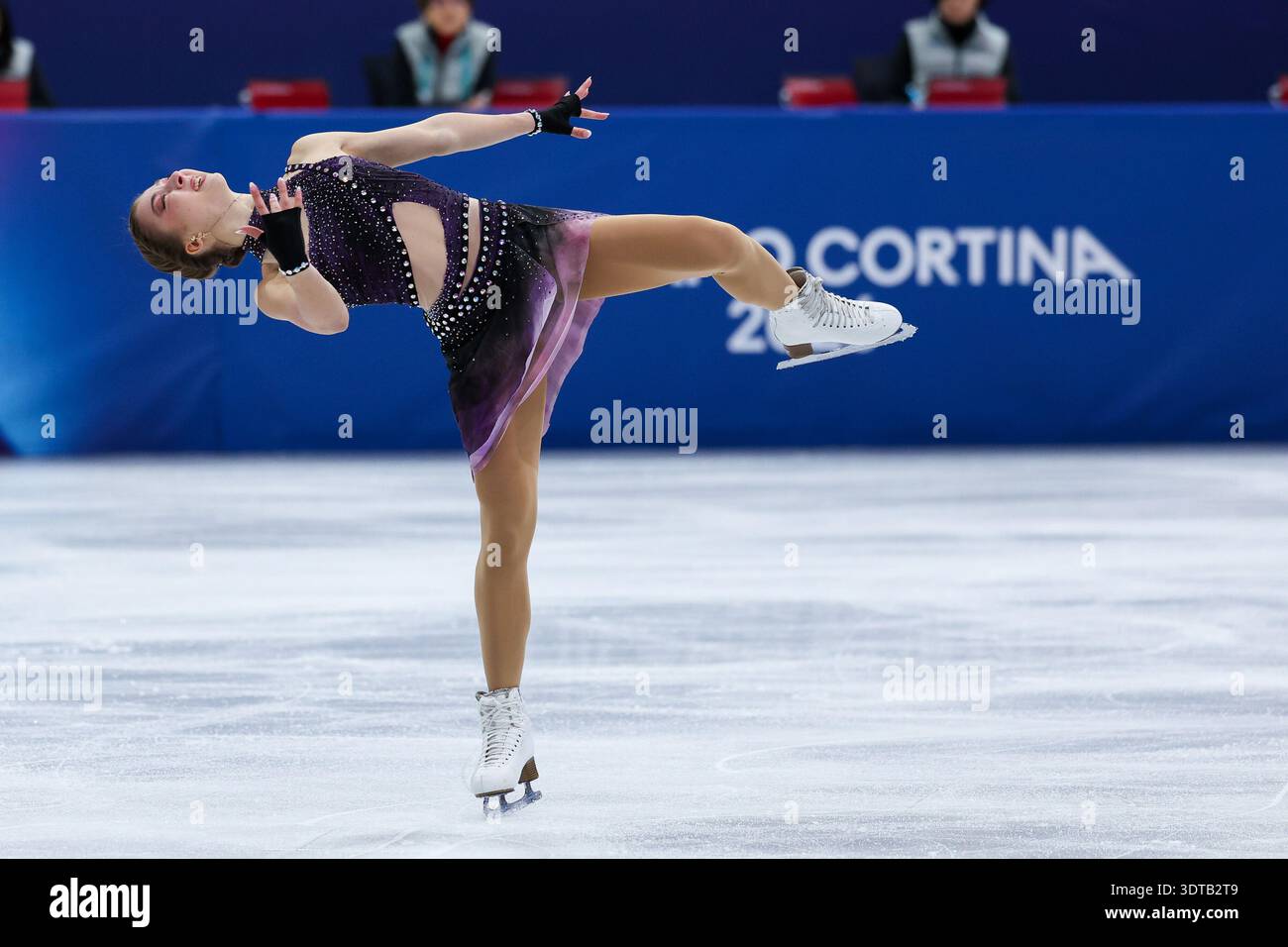 Olga Mikutina of Austria competes during the Figure Skating Women