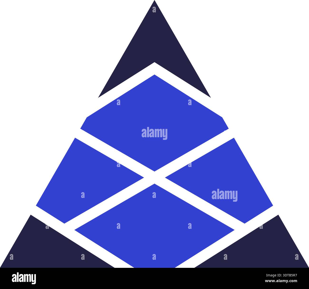 Two colors triangular icon logo formed by rhombuses and triangles Stock Vector