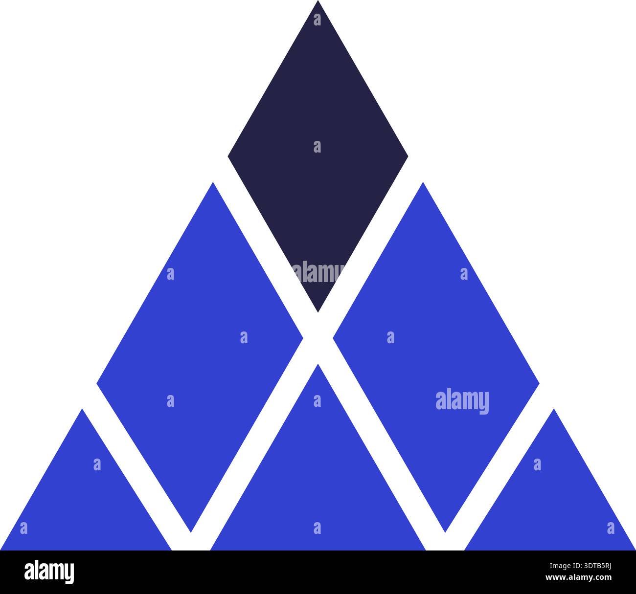 Two colors triangular icon for logo formed by rhombuses and triangles Stock Vector