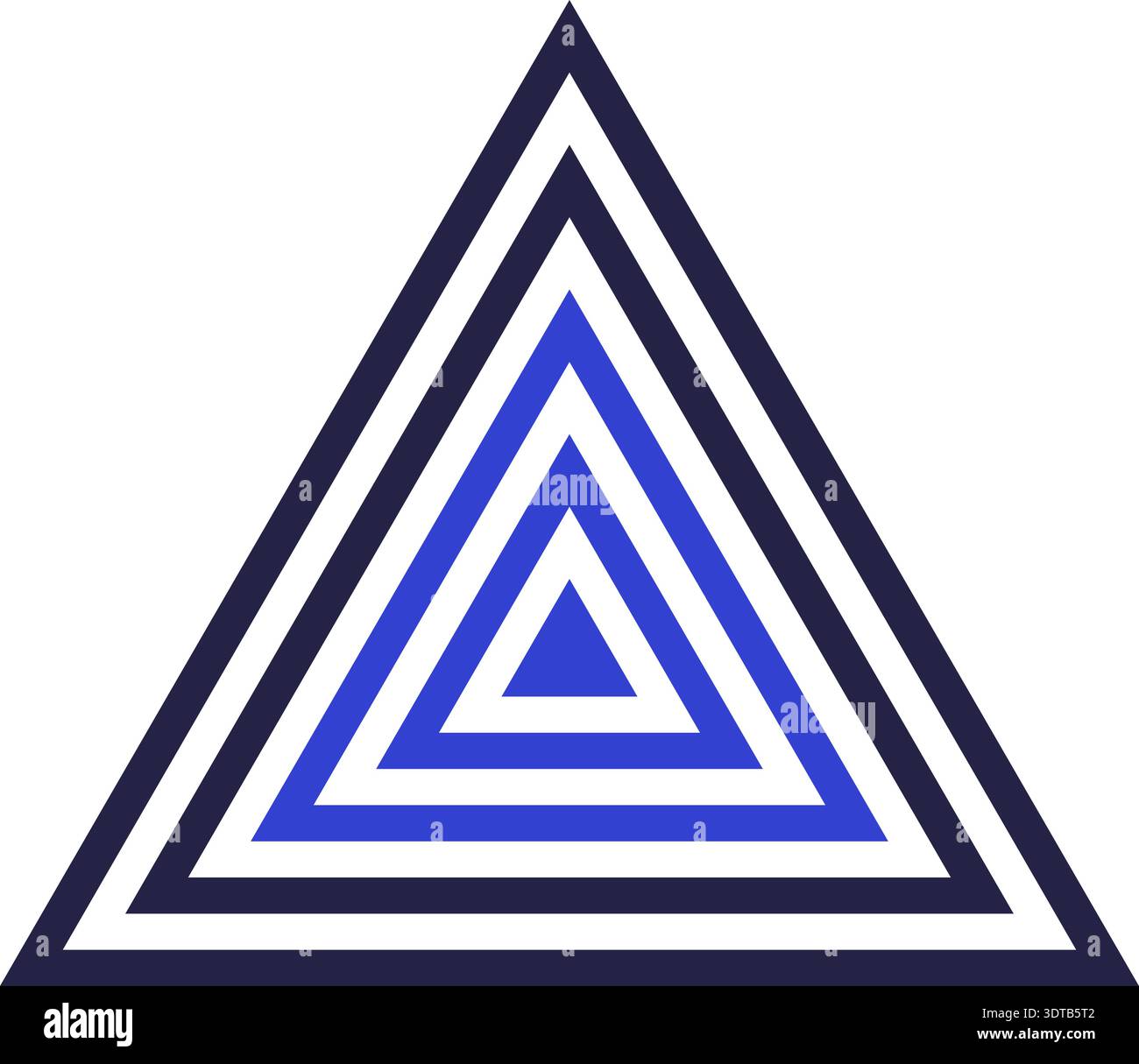 Two colors triangular icon for logo with concentric triangles inside Stock Vector
