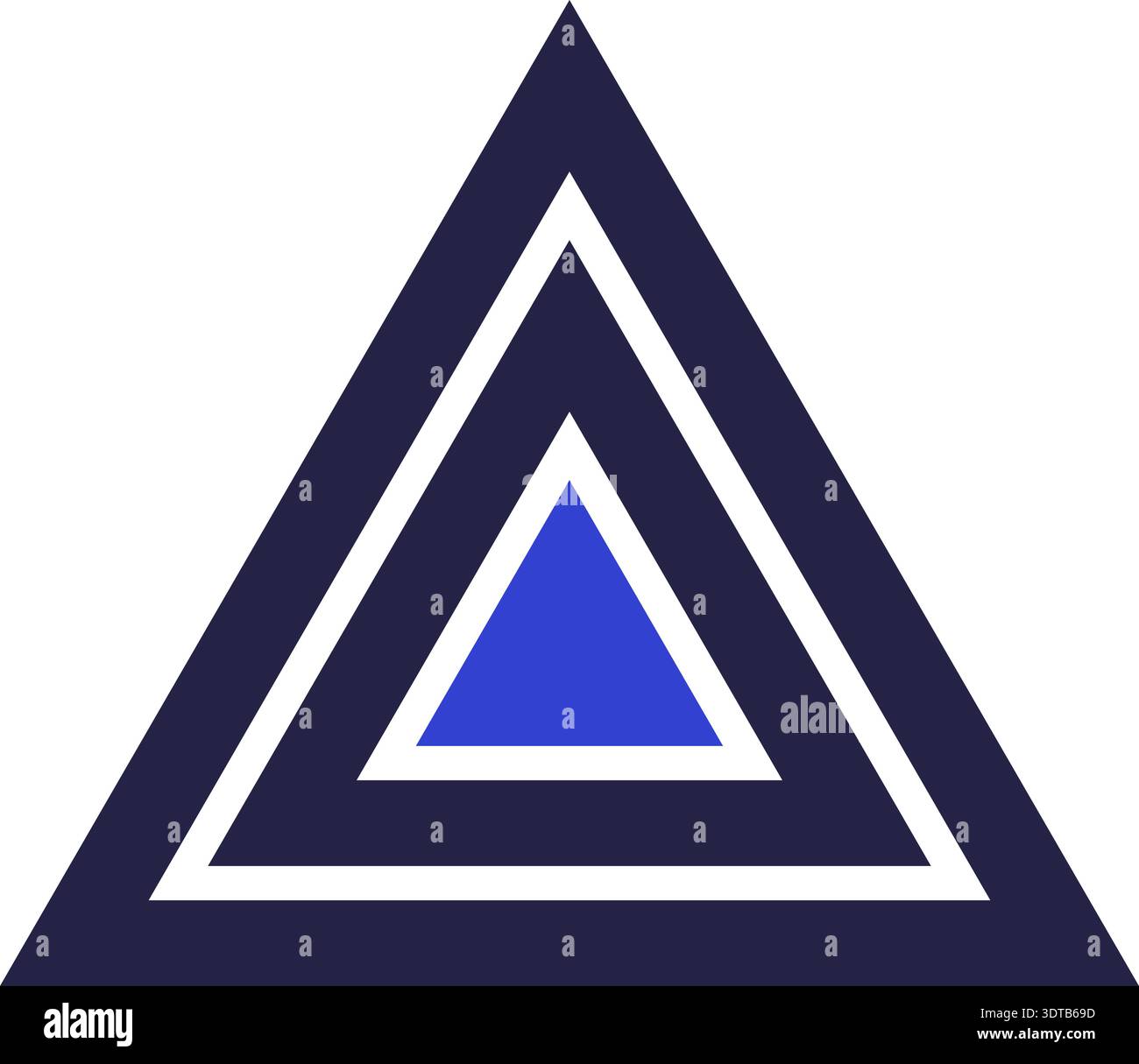 Two colors triangular icon for logo with two triangles inside Stock Vector