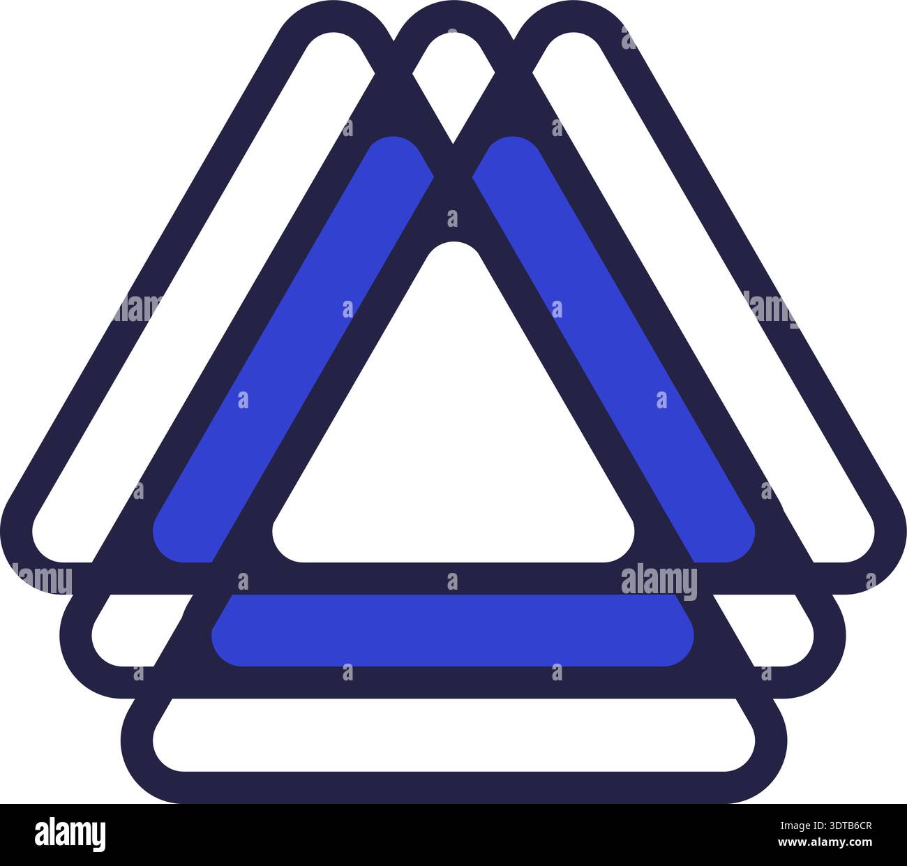 Two colors triangular logo icon with many triangles and fill areas Stock Vector