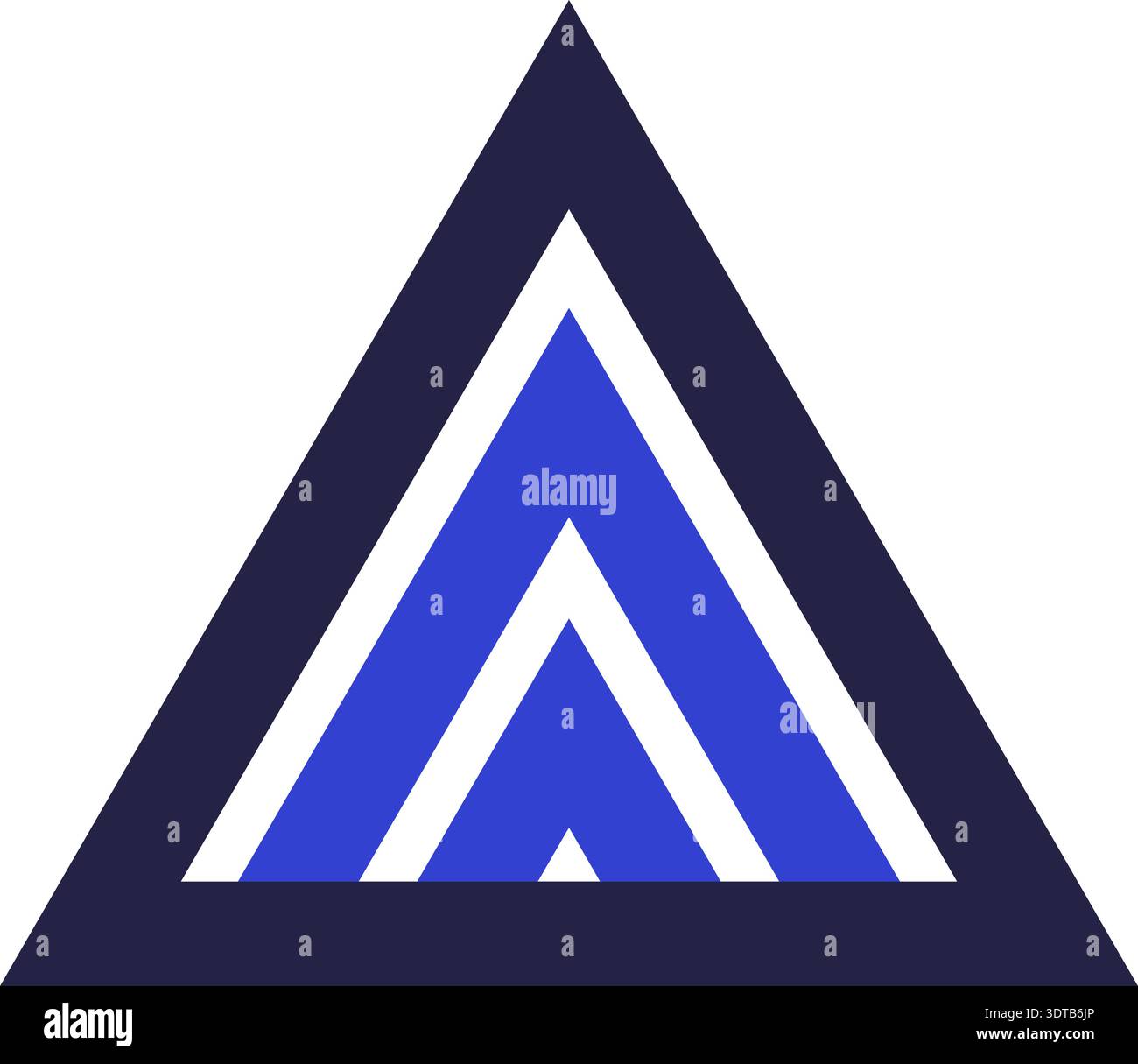 Two colors triangular icon for logo other triangles inside Stock Vector