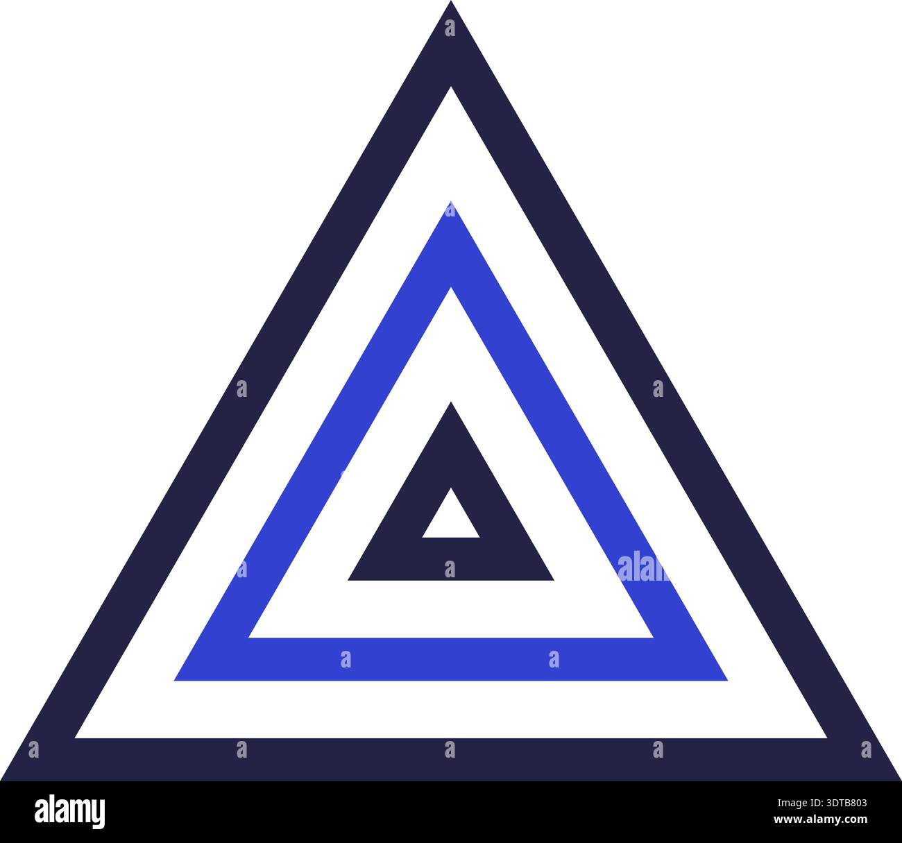 Two colors triangular icon logo with two triangles inside Stock Vector