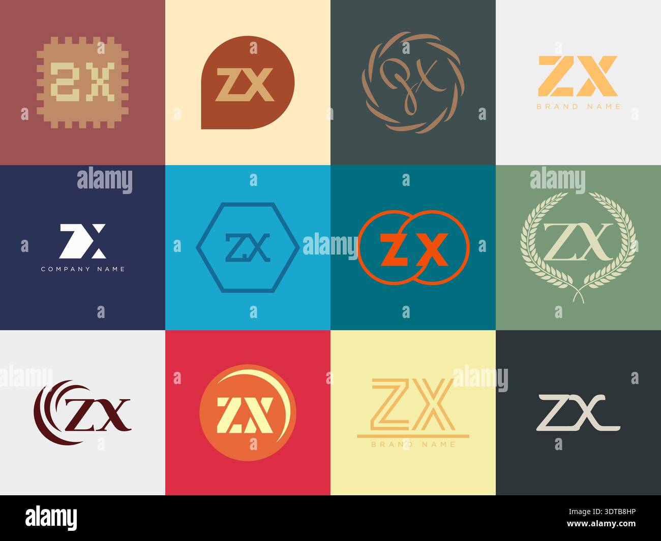 Zx modern logo hi-res stock photography and images - Alamy