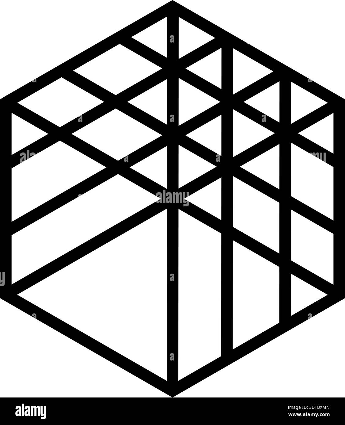 Polygon designed with a thick stroke and interior intersecting straight ...