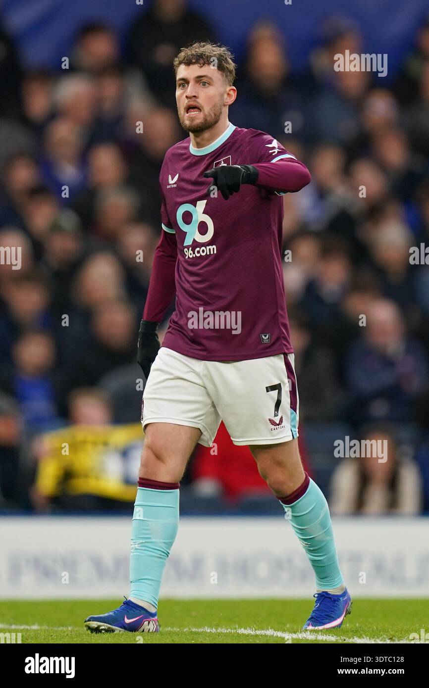 London, UK. 21st Feb, 2026. Jacob Bruun Larsen of Burnley during