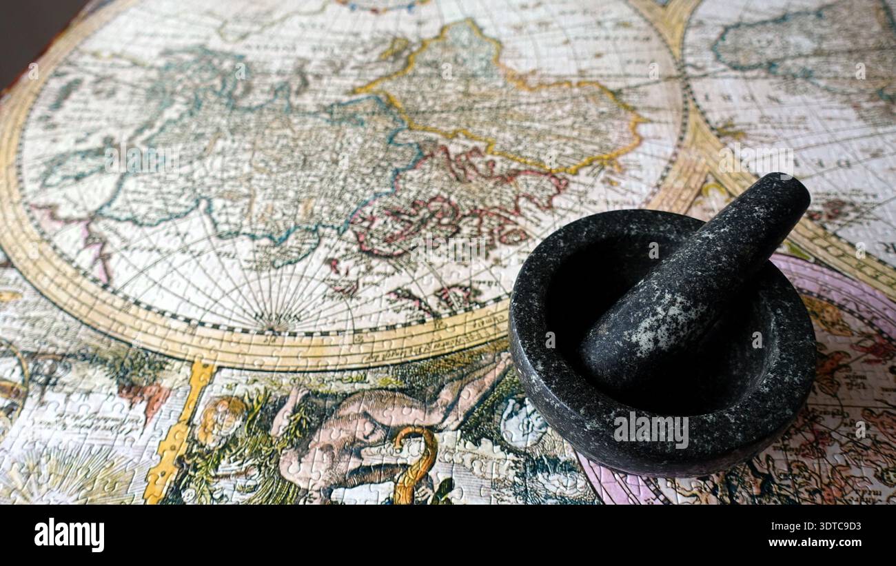 The Spice Route. An ancient map of the then known world dating back to ...