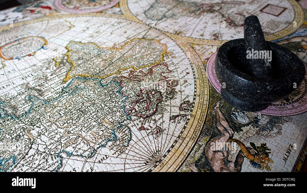 The Spice Route. An ancient map of the then known world dating back to ...