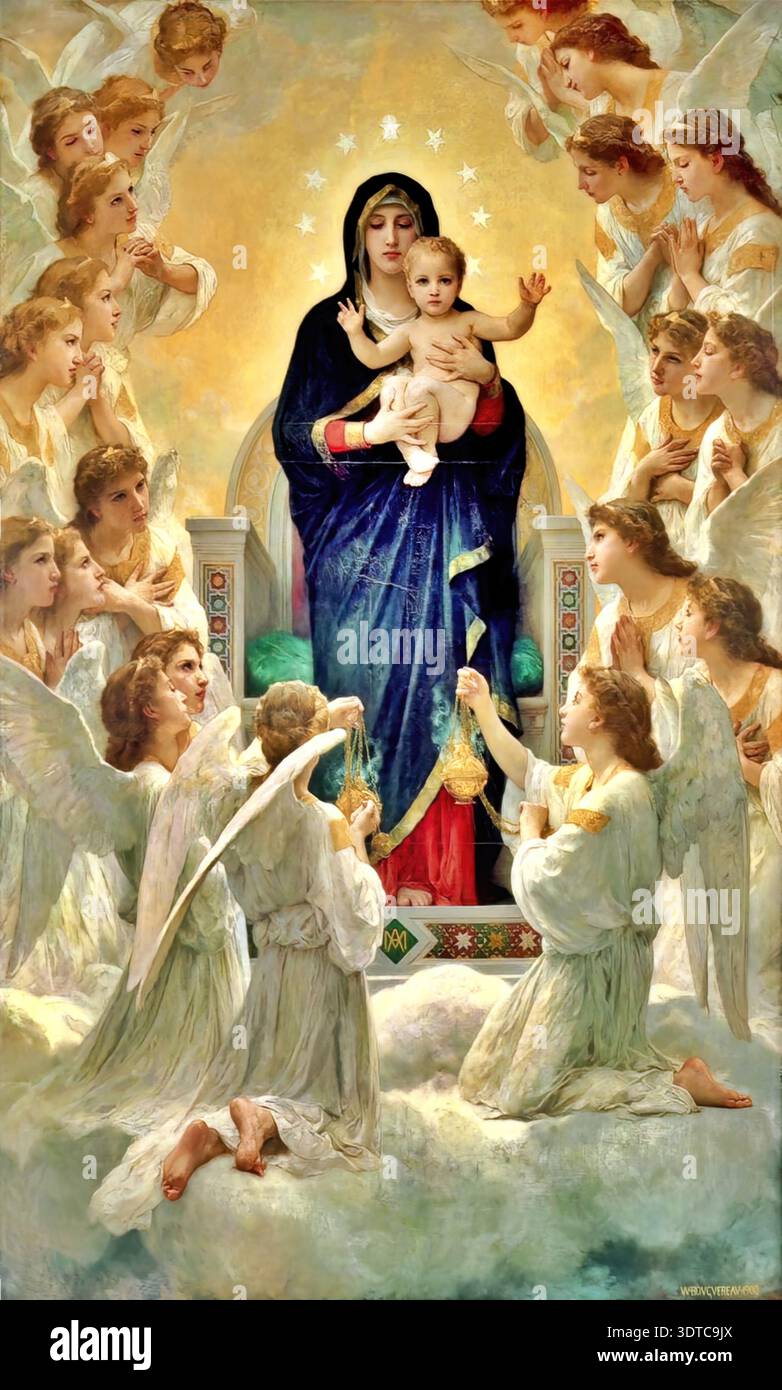 William-Adolphe Bouguereau – The Virgin with Angels, 1900 Stock