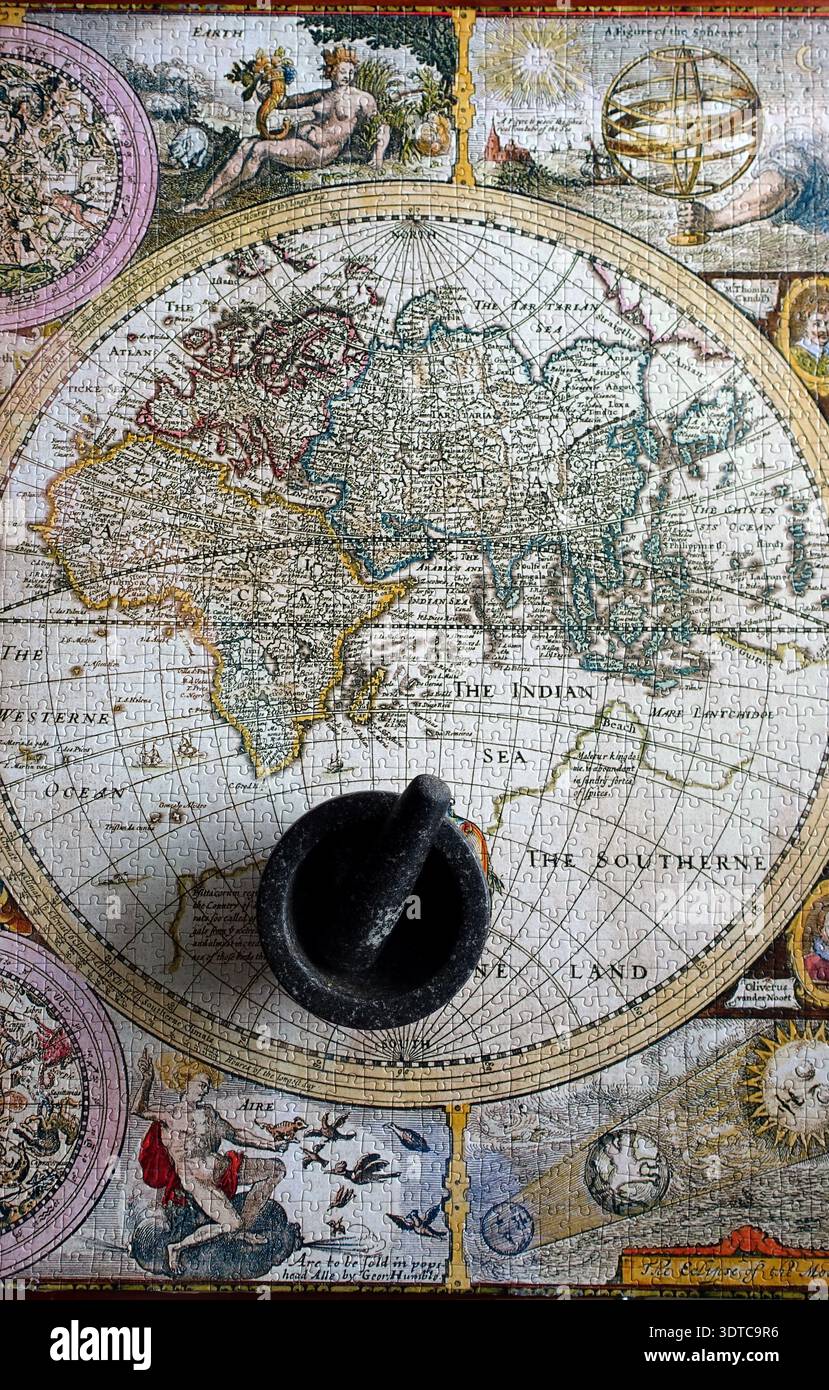 The Spice Route. An ancient map of the then known world dating back to ...