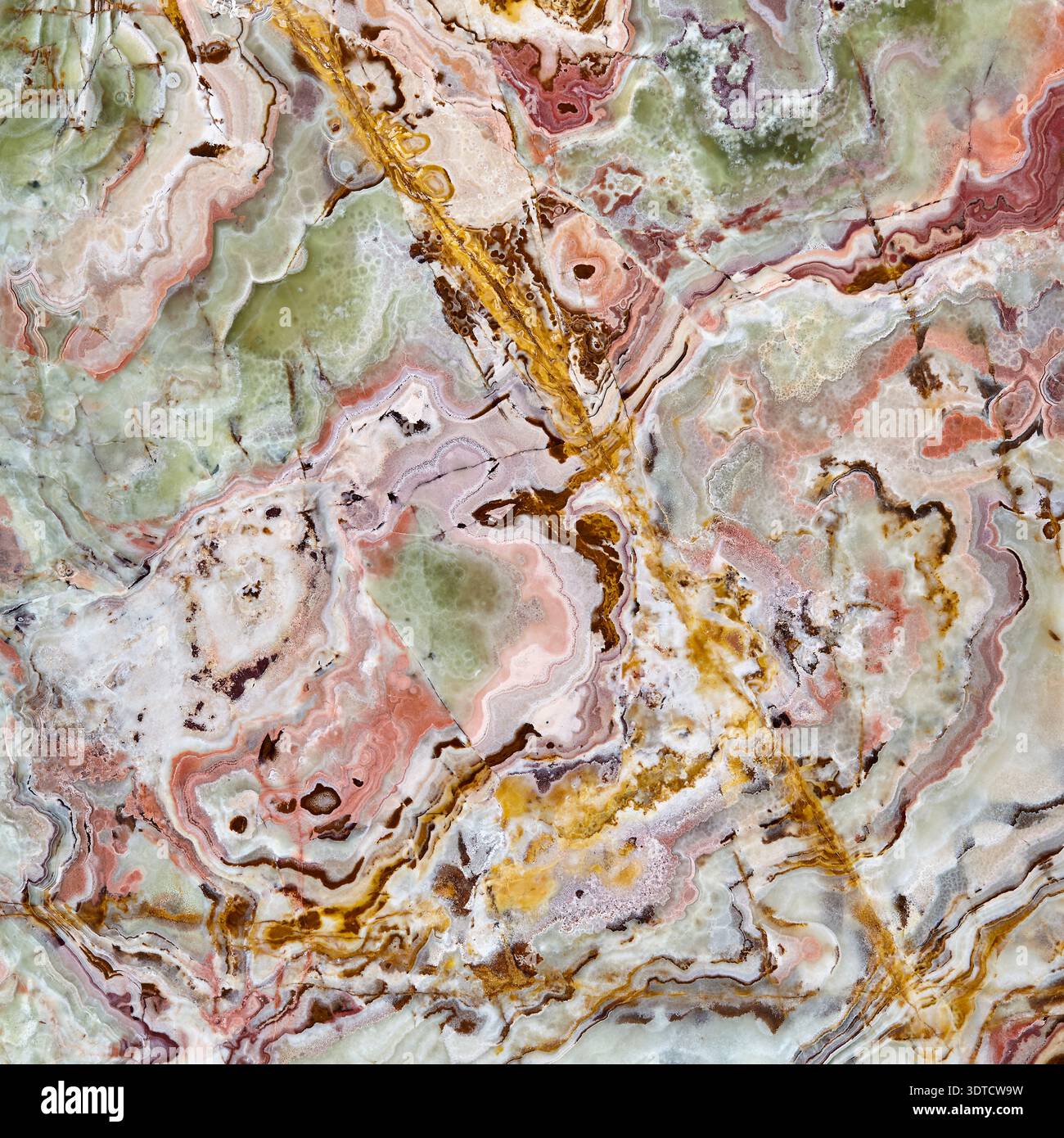 Banded calcite onyx marble tile Stock Photo