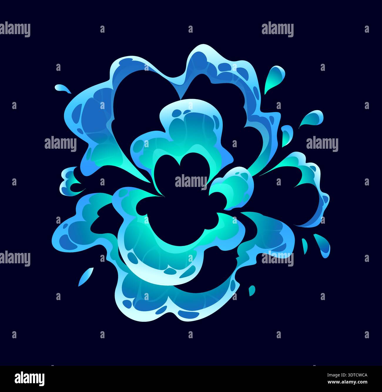 Cartoon water splash and flow with fluid shape Stock Vector