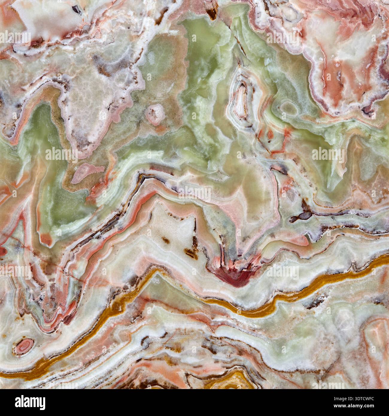 Banded calcite onyx marble tile Stock Photo