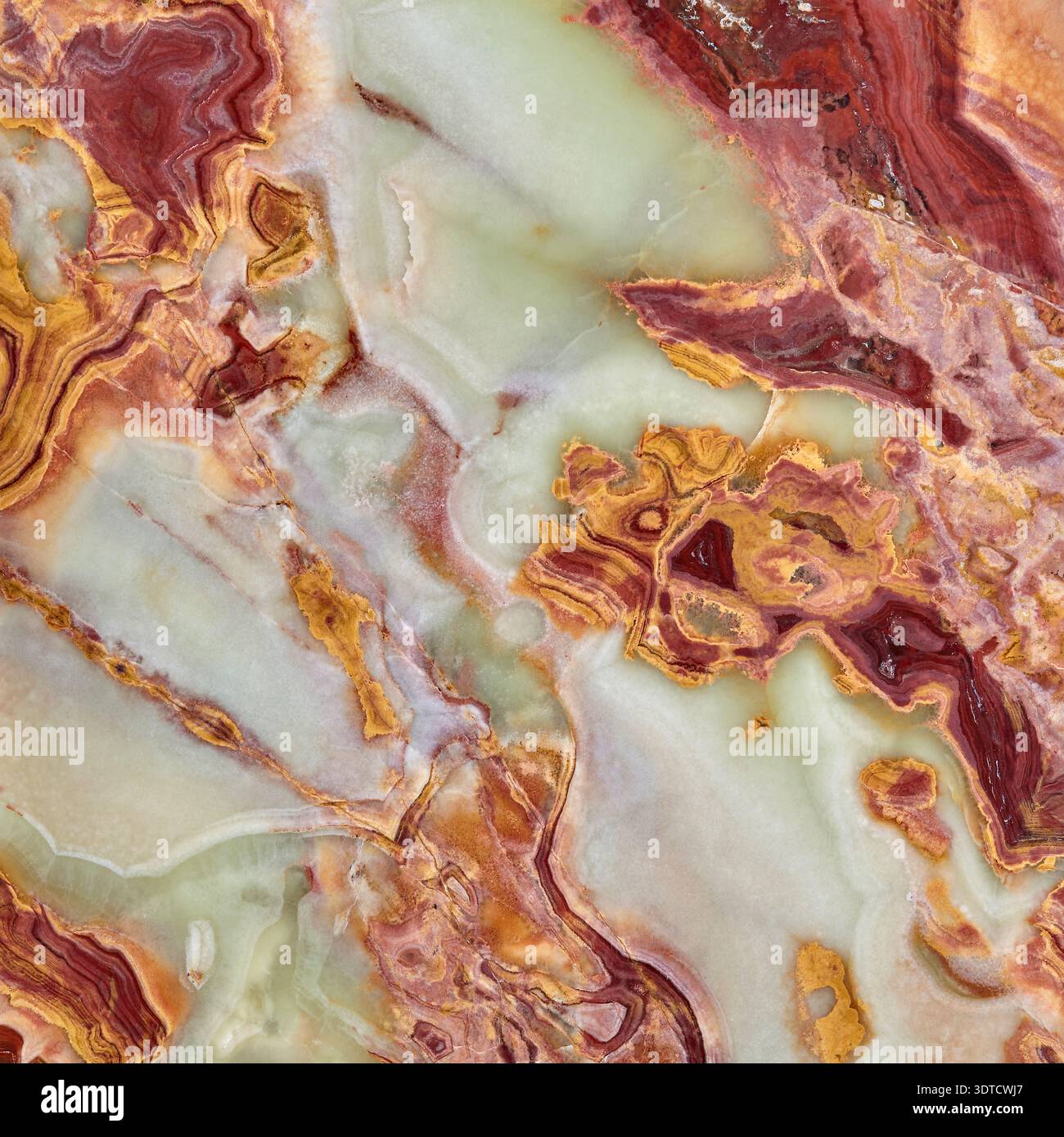Banded calcite onyx marble tile Stock Photo