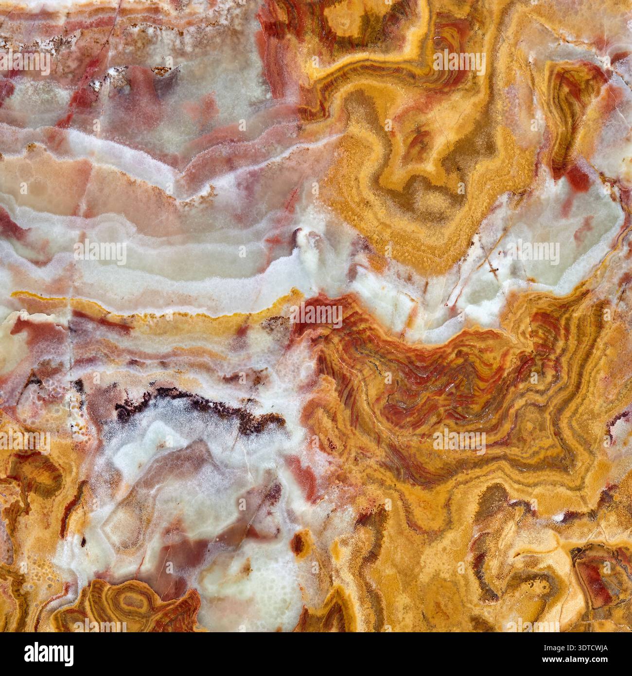 Banded calcite onyx marble tile Stock Photo