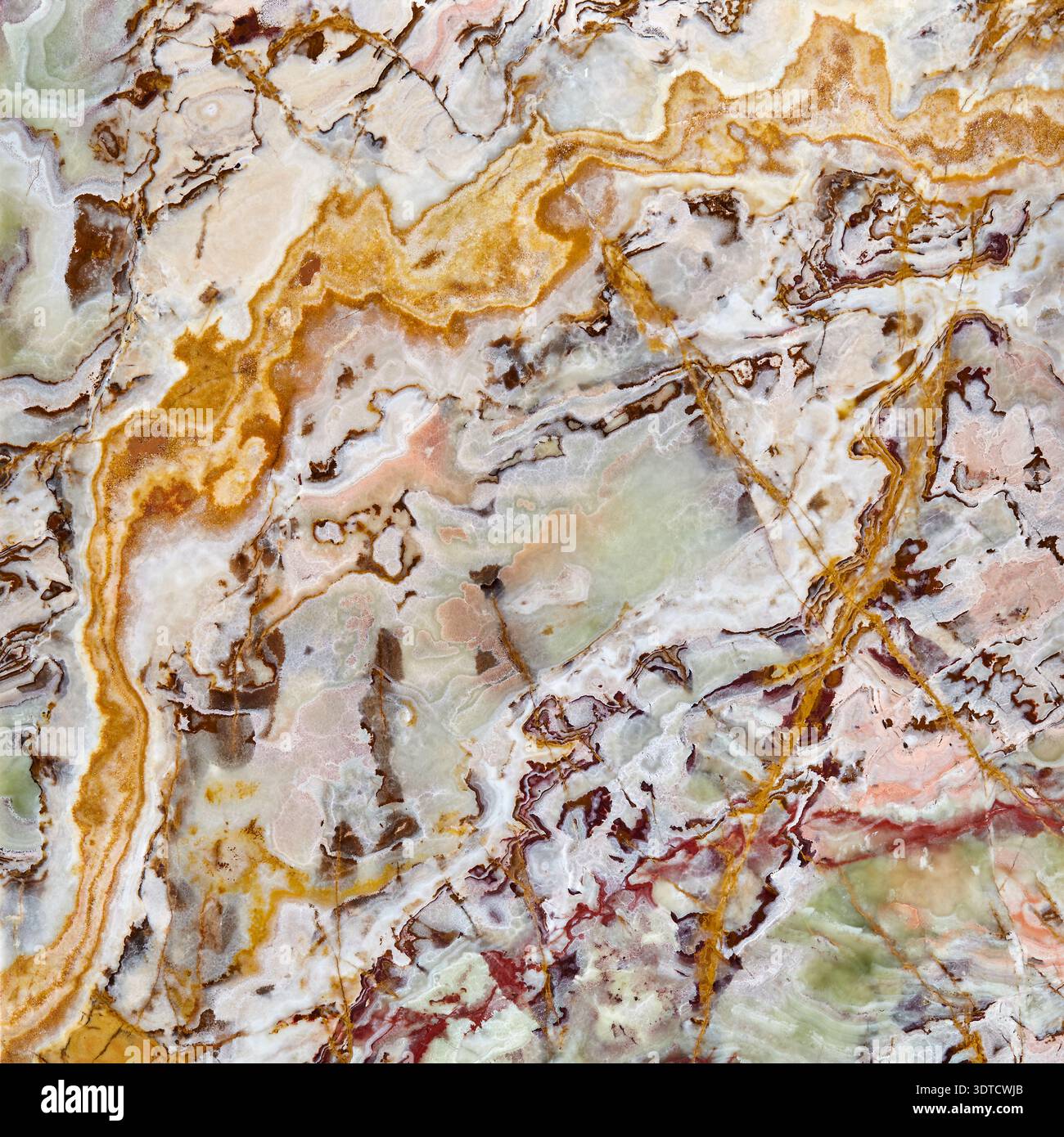 Banded calcite onyx marble tile Stock Photo