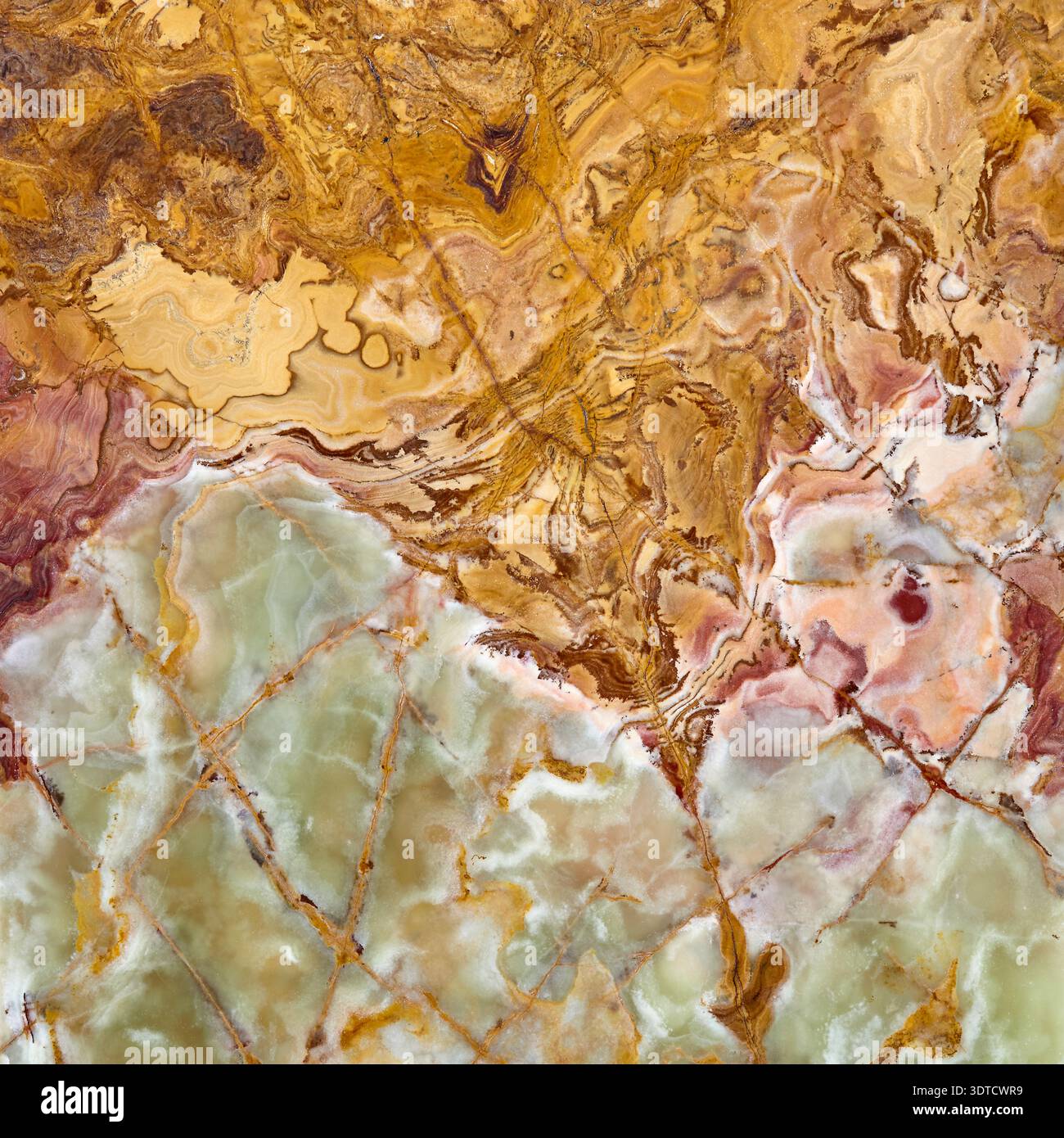 Banded calcite onyx marble tile Stock Photo