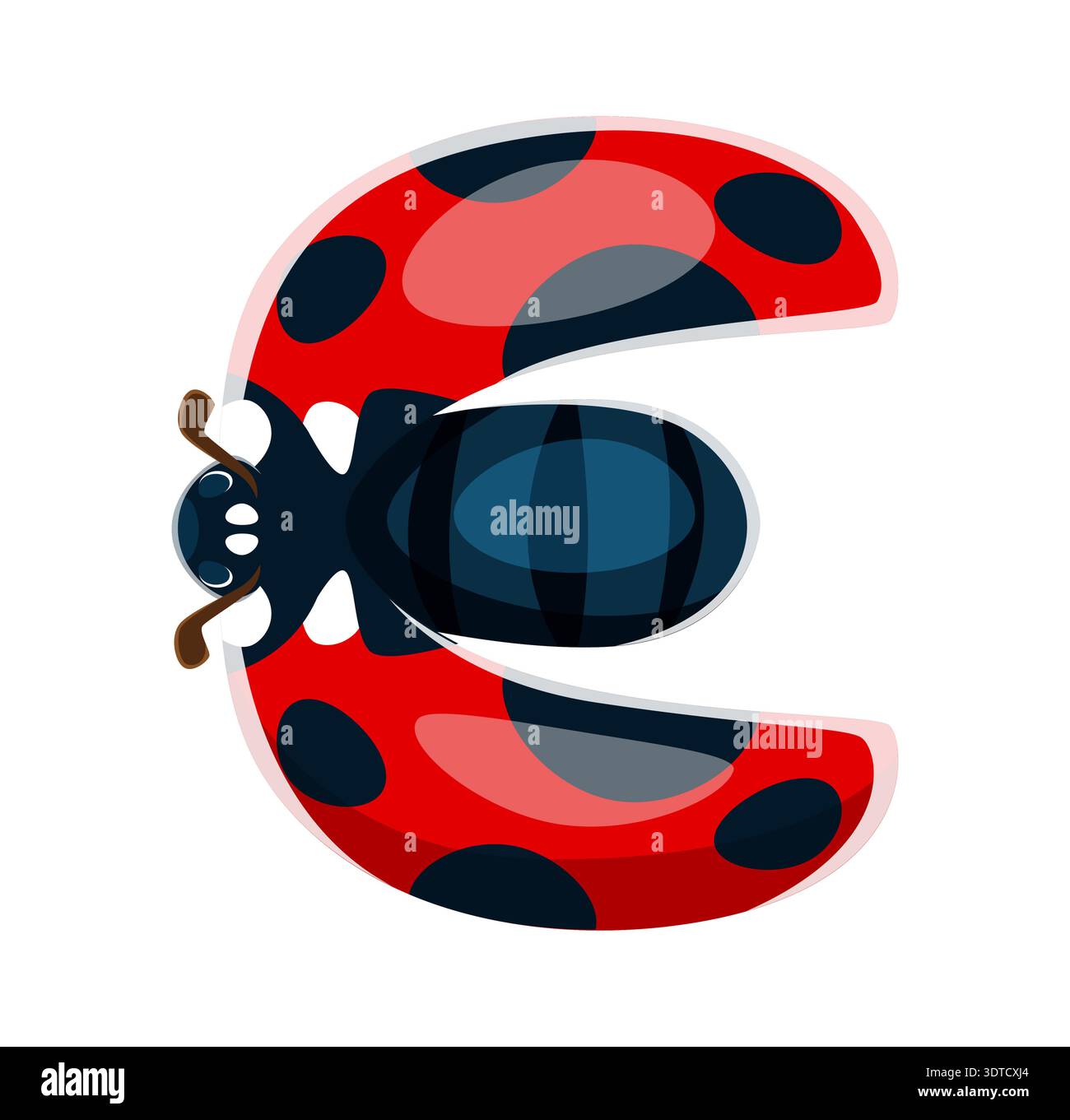 Ladybug font, ladybird letter typeface Stock Vector