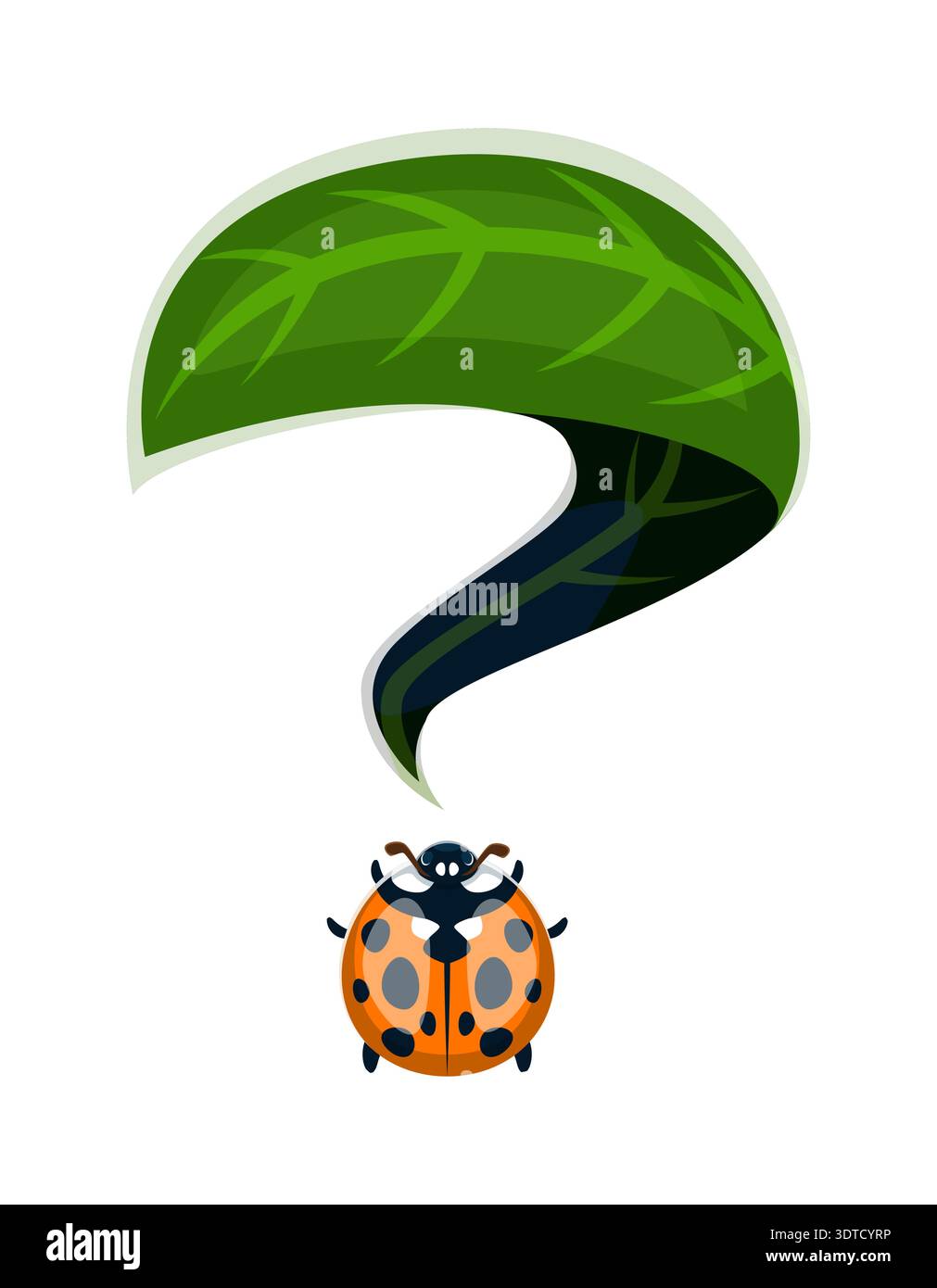 Ladybug insect font punctuation question mark Stock Vector