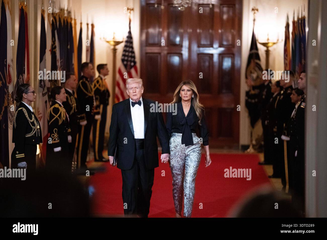 President Donald Trump And First Lady Melania Trump Arrive At The President Donald Trump And First Lady Melania Trump Arrive At The National Governors Association Dinner At The White House Saturday Feb 21 2026 In Washington Ap Photoallison Robbert 3DTD289
