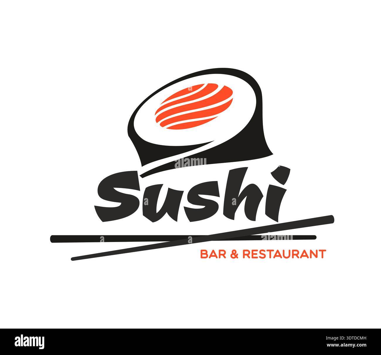 Traditional salmon sushi vector Japanese icon Stock Vector