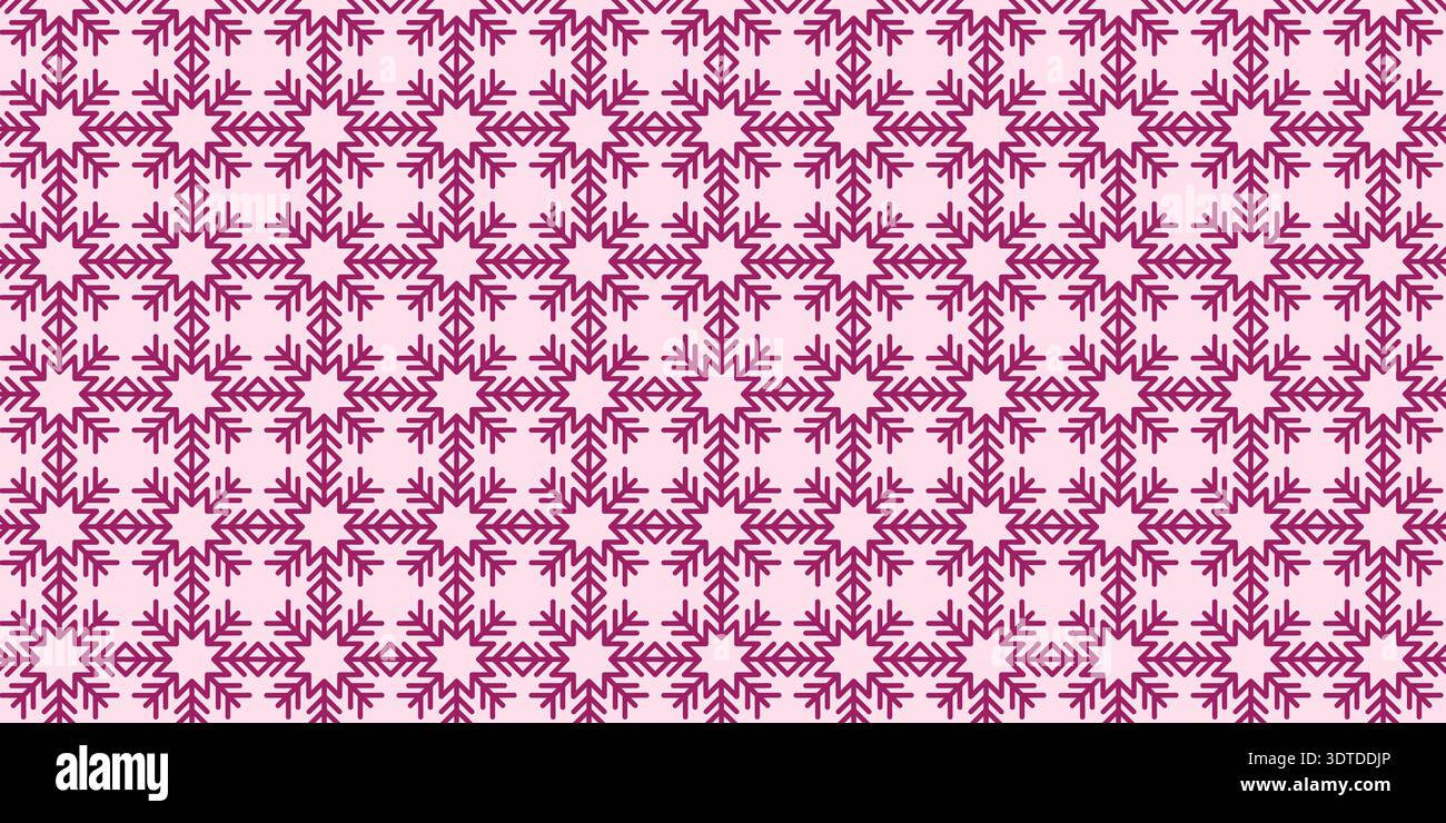 Snowflake Seamless Pattern Winter Christmas Textile Fabric Background. Stock Vector