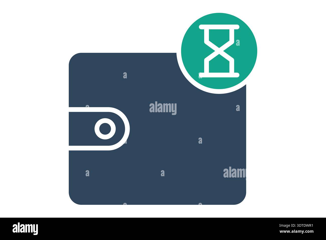 Pending payment solid icon. Icon related to bank. Finance elements vector illustration Stock Vector