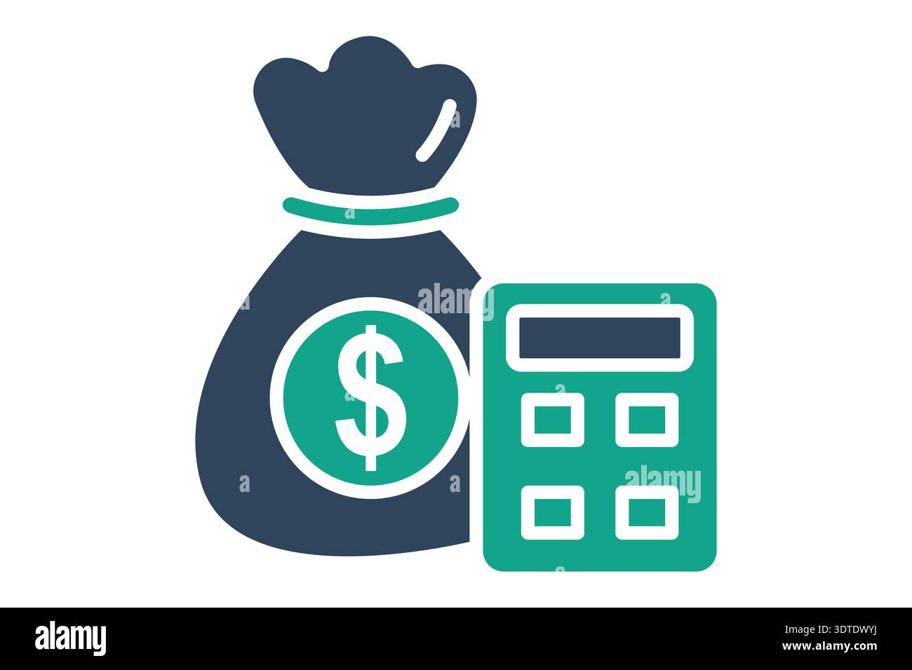 Budget solid icon. Icon related to bank. Finance elements vector illustration Stock Vector
