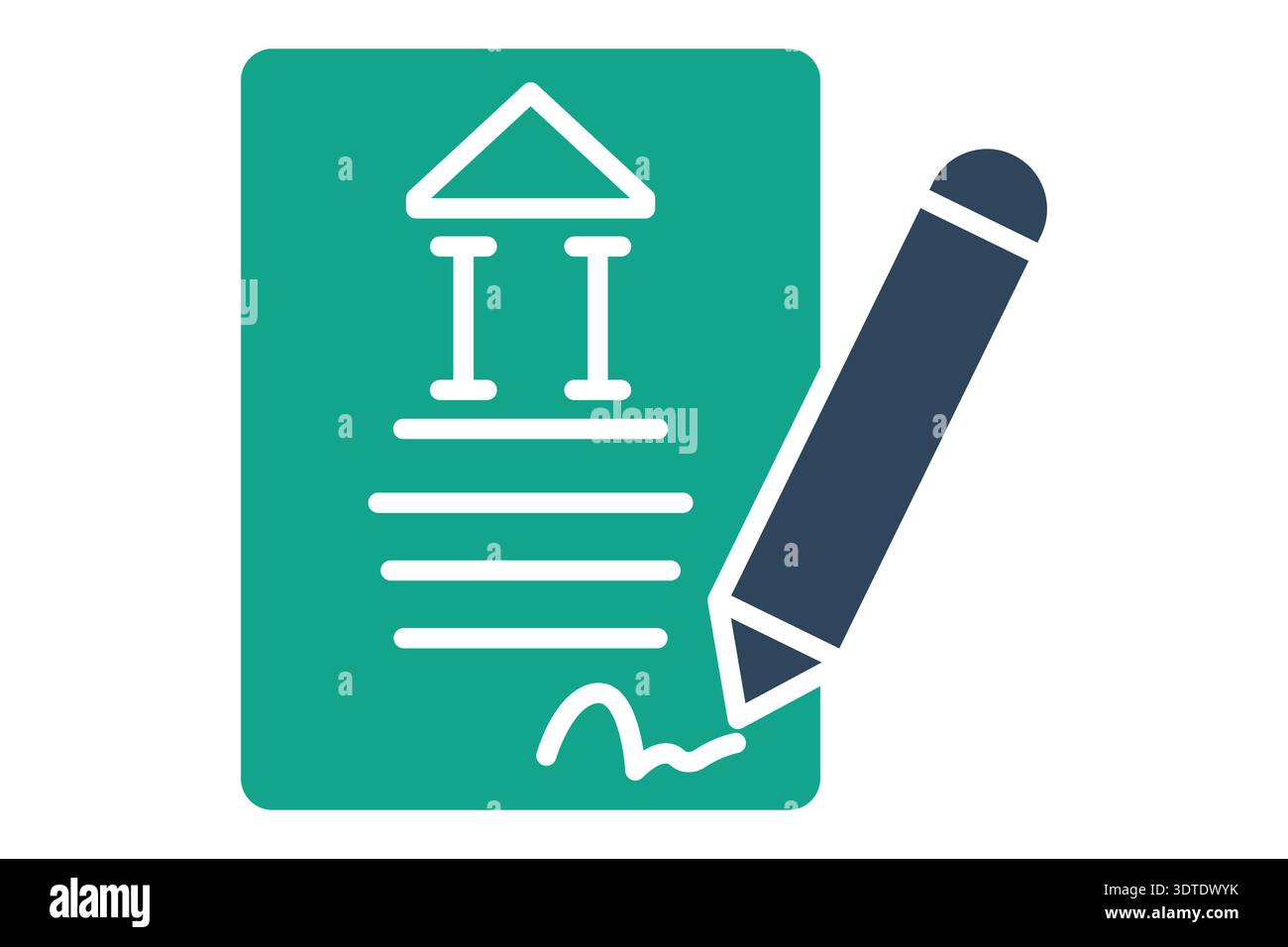 Contract solid icon. Icon related to bank. Document elements vector illustration Stock Vector