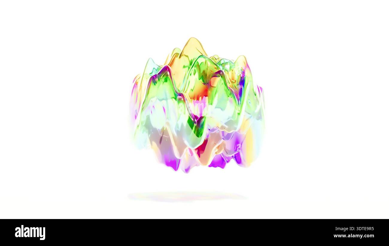 Object Bg Color glass wave abstract object on white bg 3d render Stock Photo - Alamy