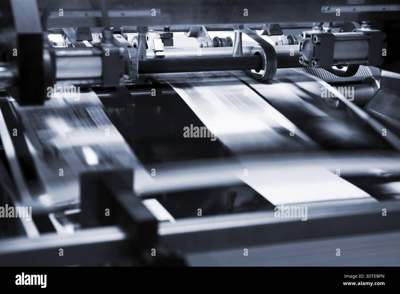 Polygraphic process in a modern printing house Stock Photo