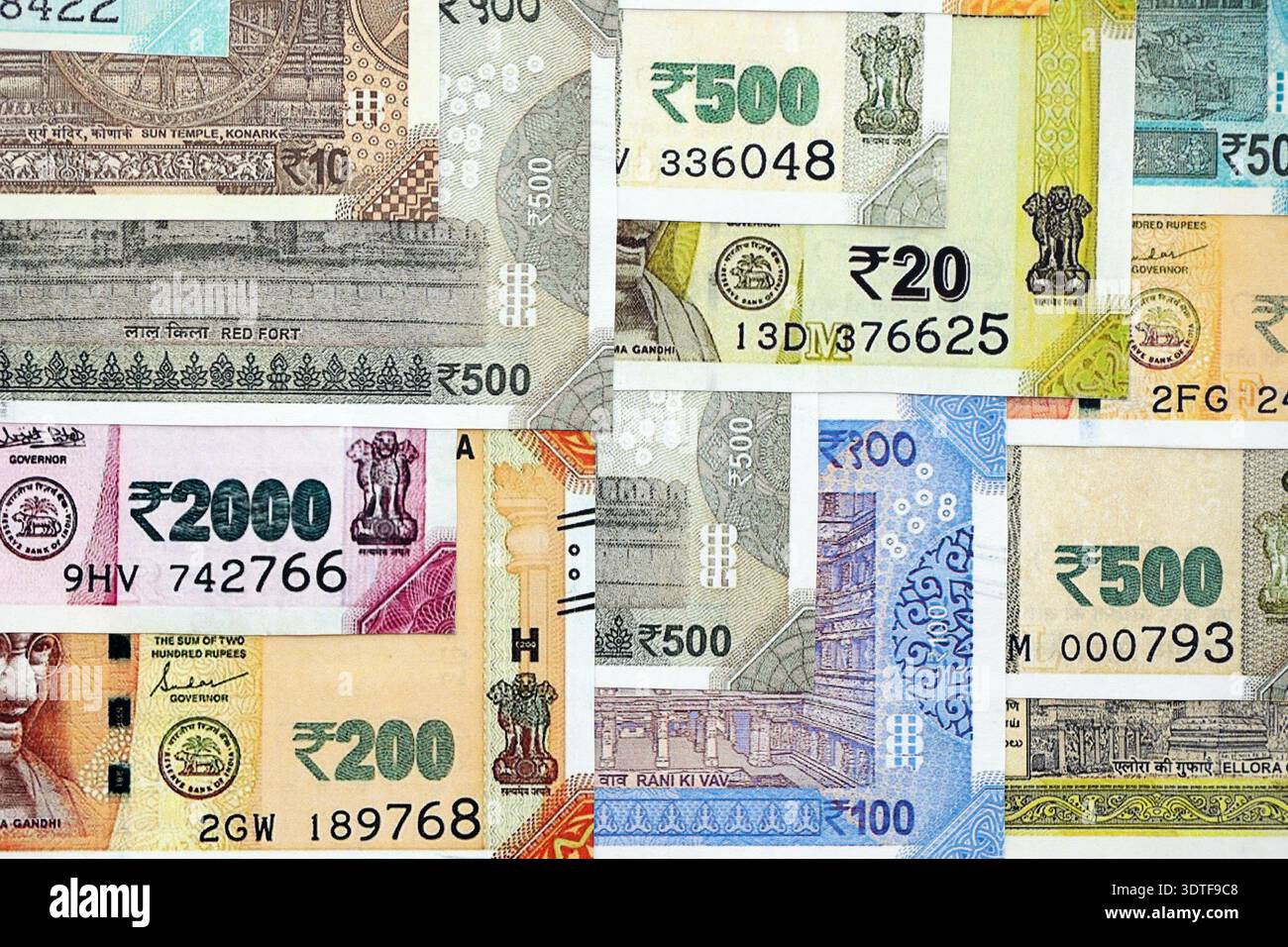 Big pile of Indian Rupees money bills banknotes close up. Lots of money ...