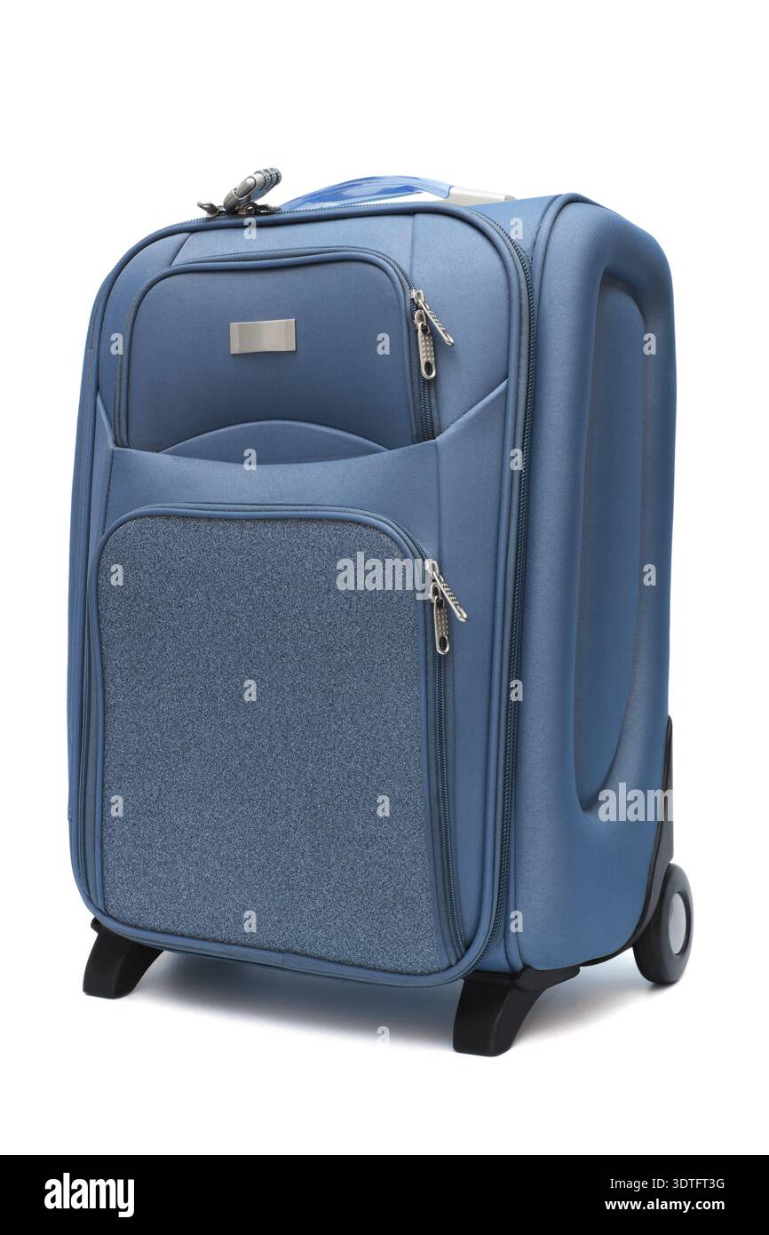 Modern large suitcase on a white background Stock Photo