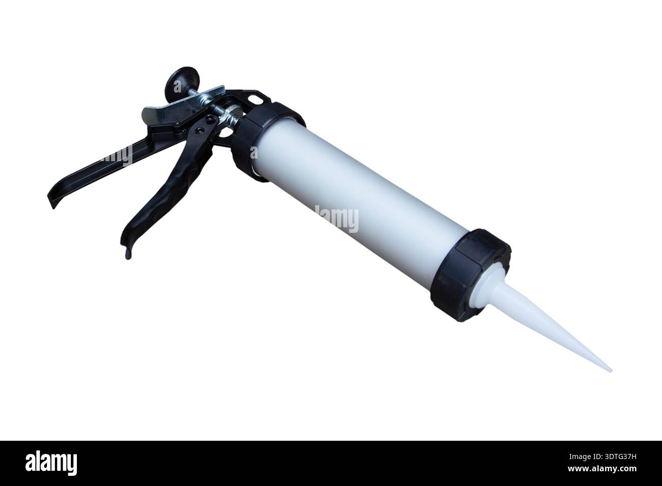 construction syringe for filling joints on a white background Stock Photo
