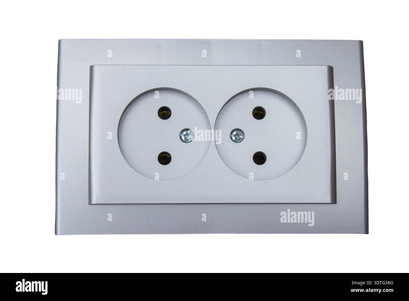 double electrical outlet isolated on white background Stock Photo