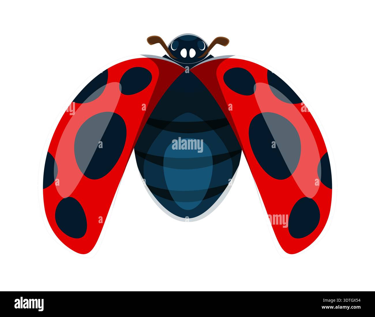Ladybug insect font typeset cartoon letter M Stock Vector