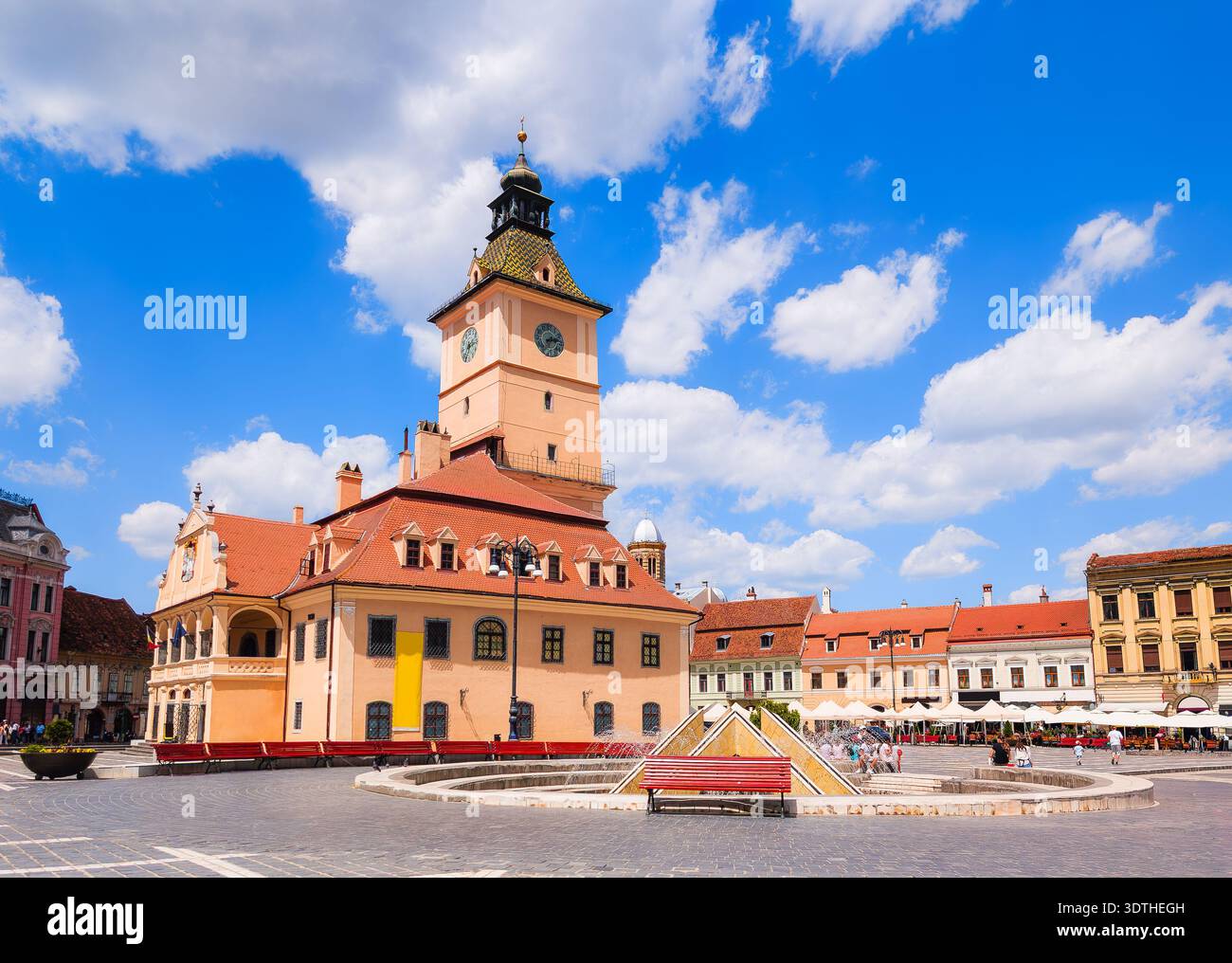 Brasov, Romania. Medieval Council House in the Main Square of the Old ...