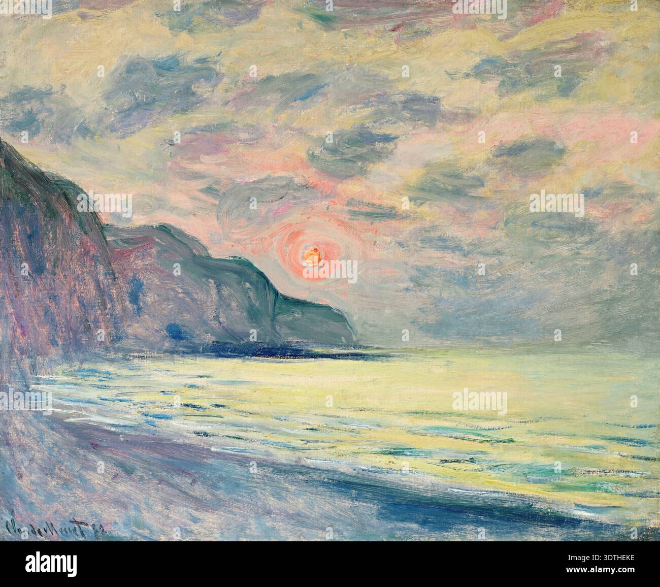 Sunset at pourville claude monet hi-res stock photography and