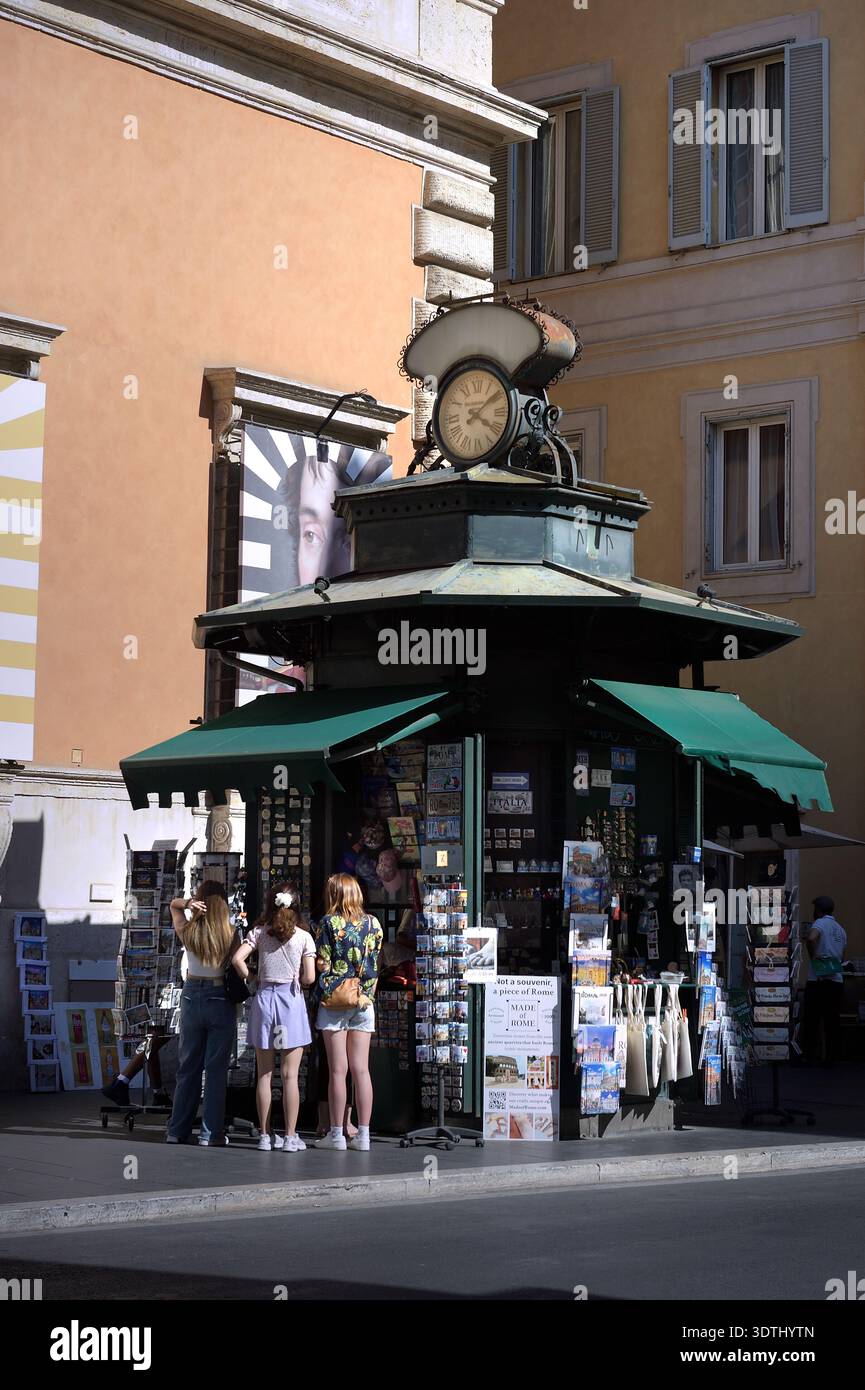 Newspaper In Rome ROME, ITALY - FEBRUARY 22 :Historic newspaper kiosk on Via del Corso in ...