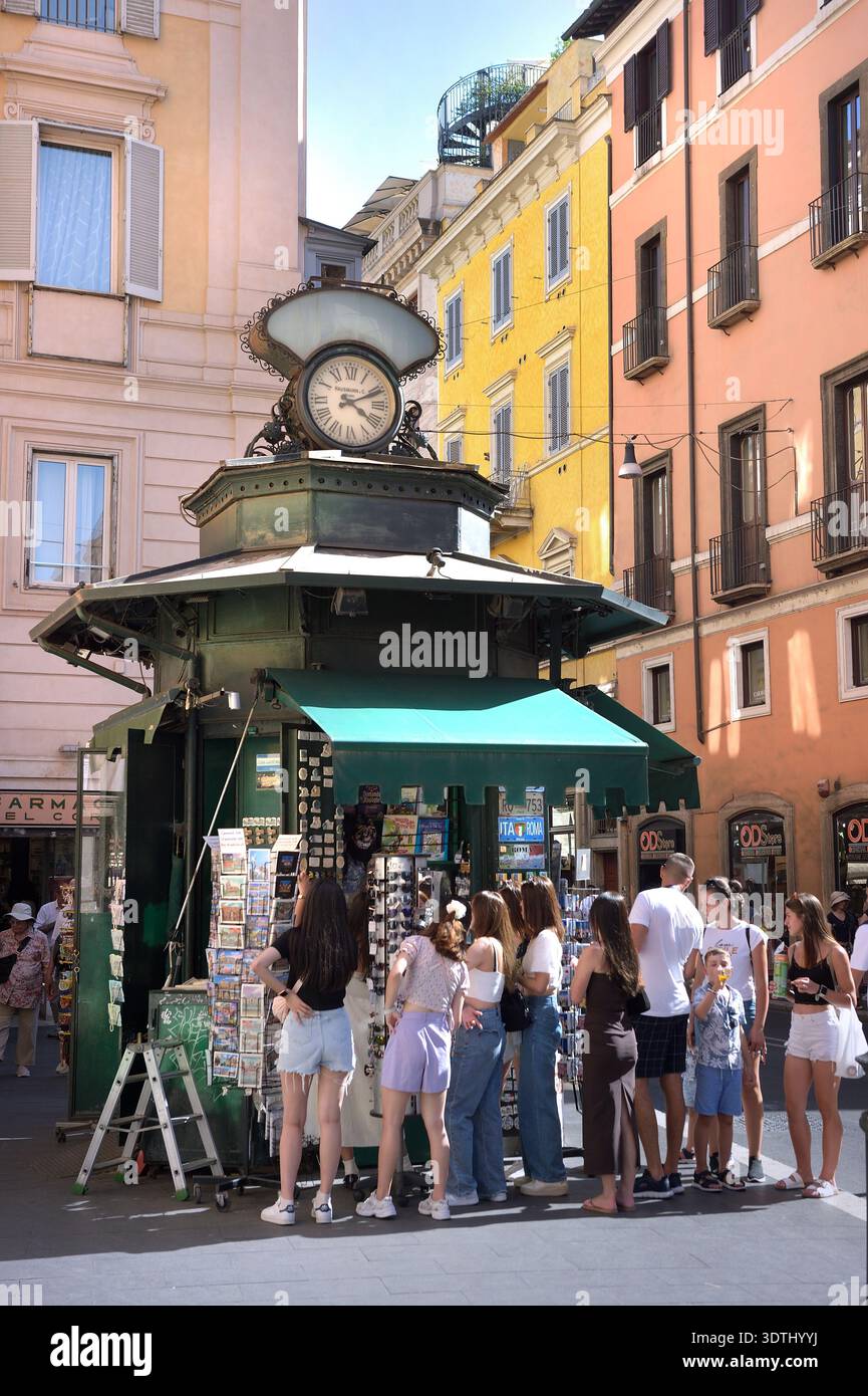 Newspaper In Rome ROME, ITALY - FEBRUARY 22 :Historic newspaper kiosk on Via del Corso in ...