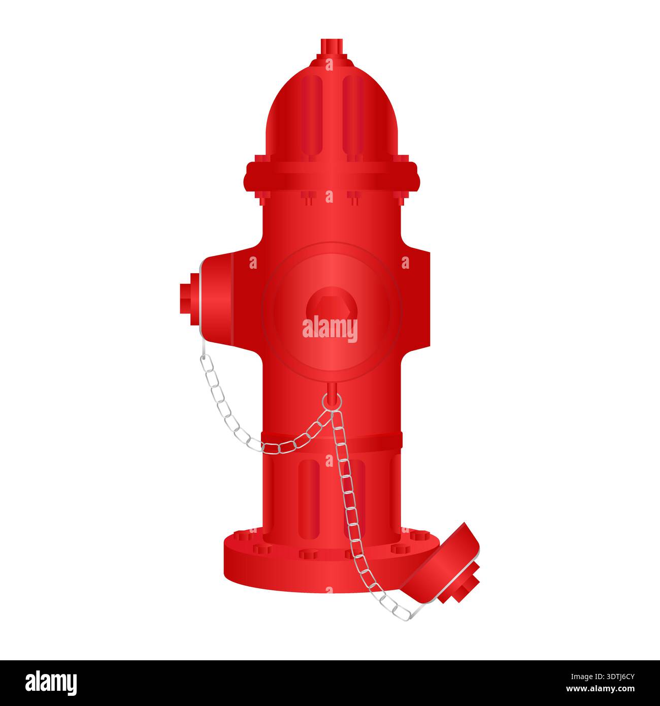 Red Fire Hydrant. Vector Illustration. Stock Vector