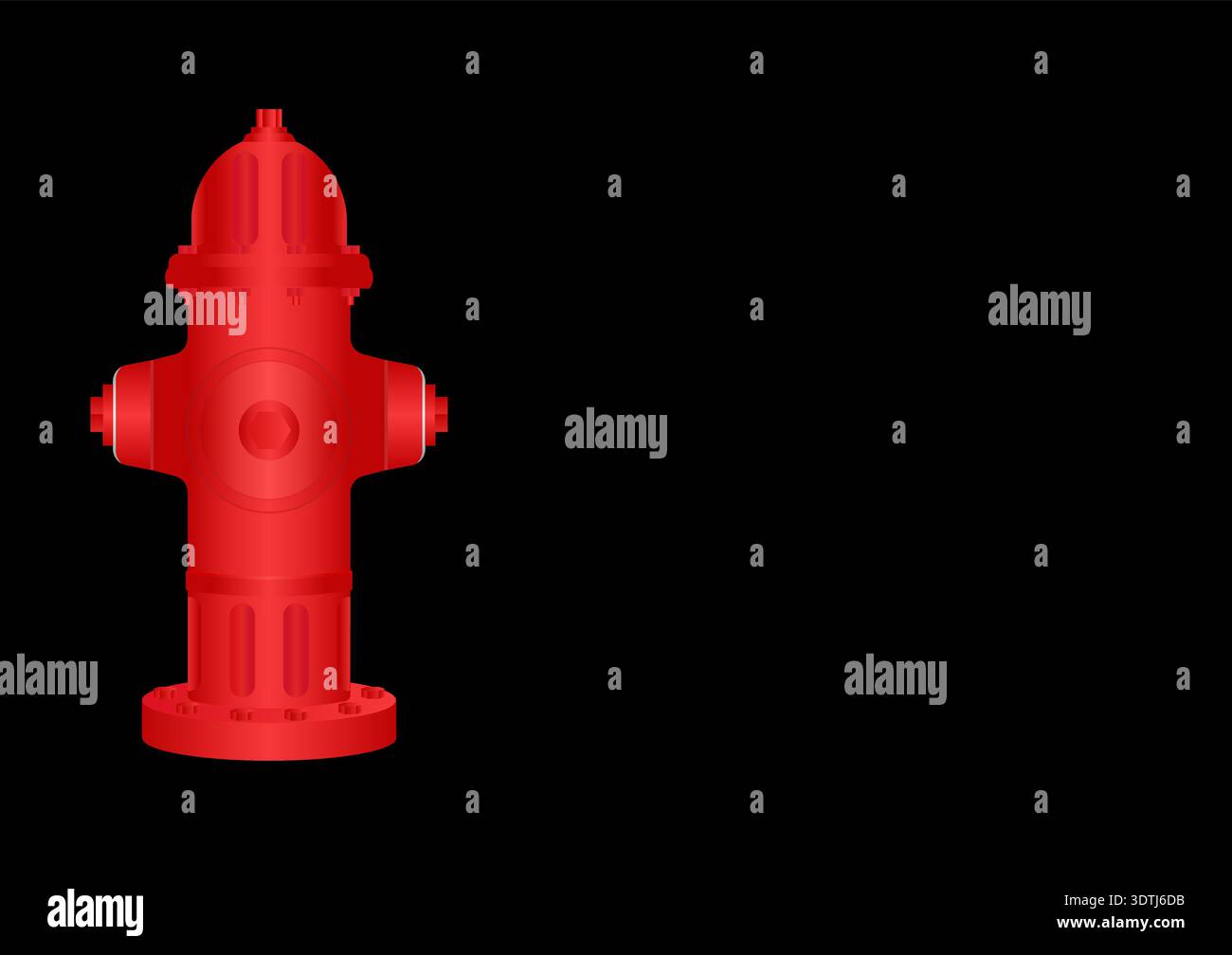 Red Fire Hydrant. Vector Illustration. Stock Vector